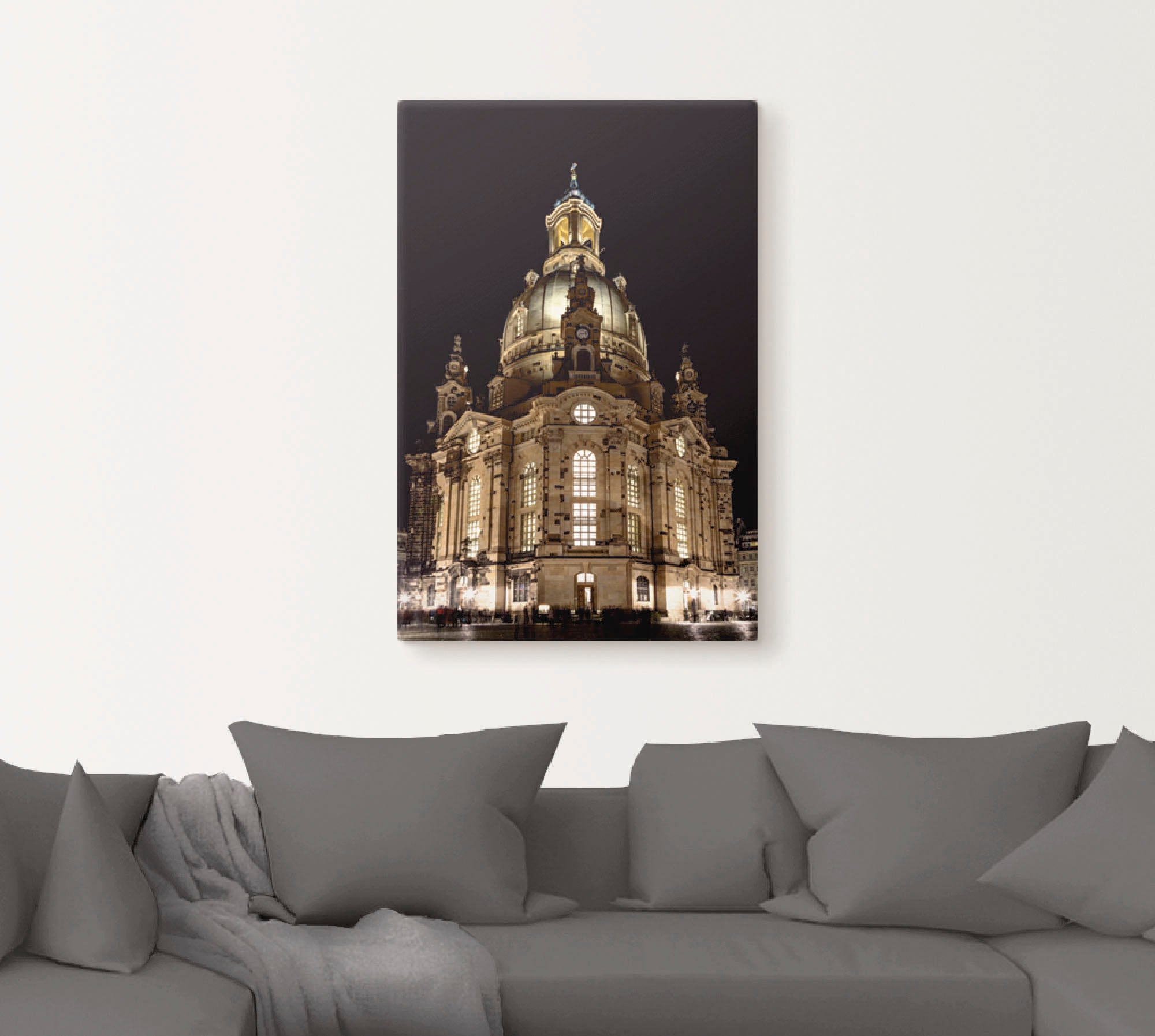 Artland Wandbild "Erleuchtete Frauenkirche in Dresden", Gebäude, (1 St.), a günstig online kaufen