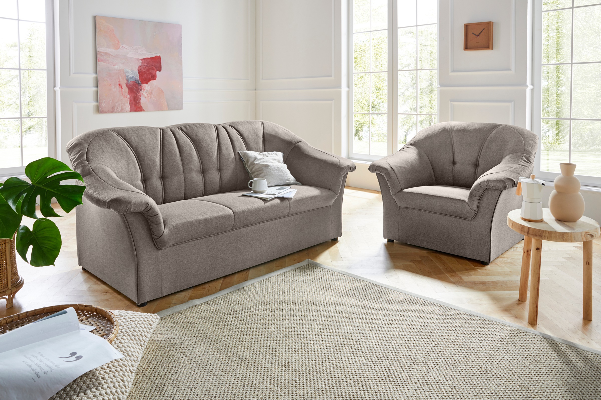 DOMO collection Polstergarnitur »Pegnitz«, (Set), Sessel und 3-Sitzer günstig online kaufen
