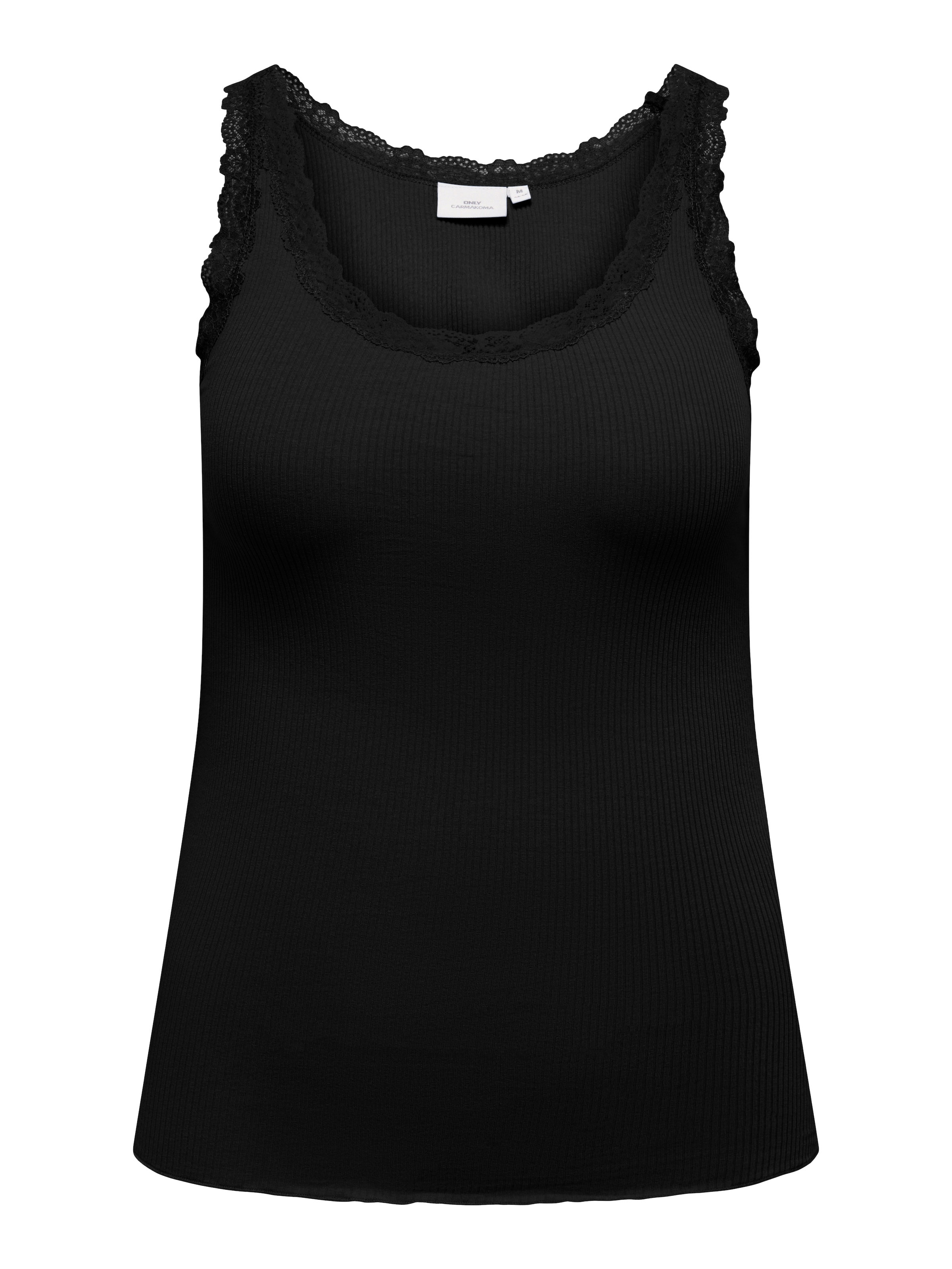 ONLY CARMAKOMA Trägertop »CARSARA SHARAI LACE TANK TOP JRS NOOS« mit Spitze am Ausschnitt und leicht gewelltem Saum