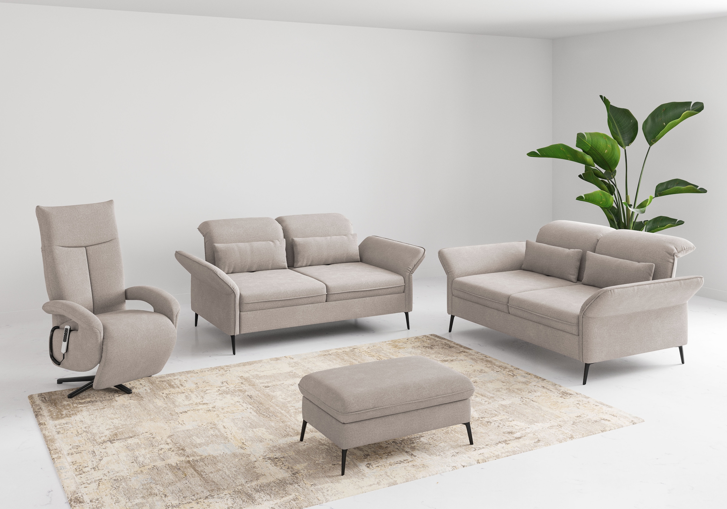 sit&more 3-Sitzer »Emely«, mit Sitztiefenverstellung, optional mit Bettfunktion