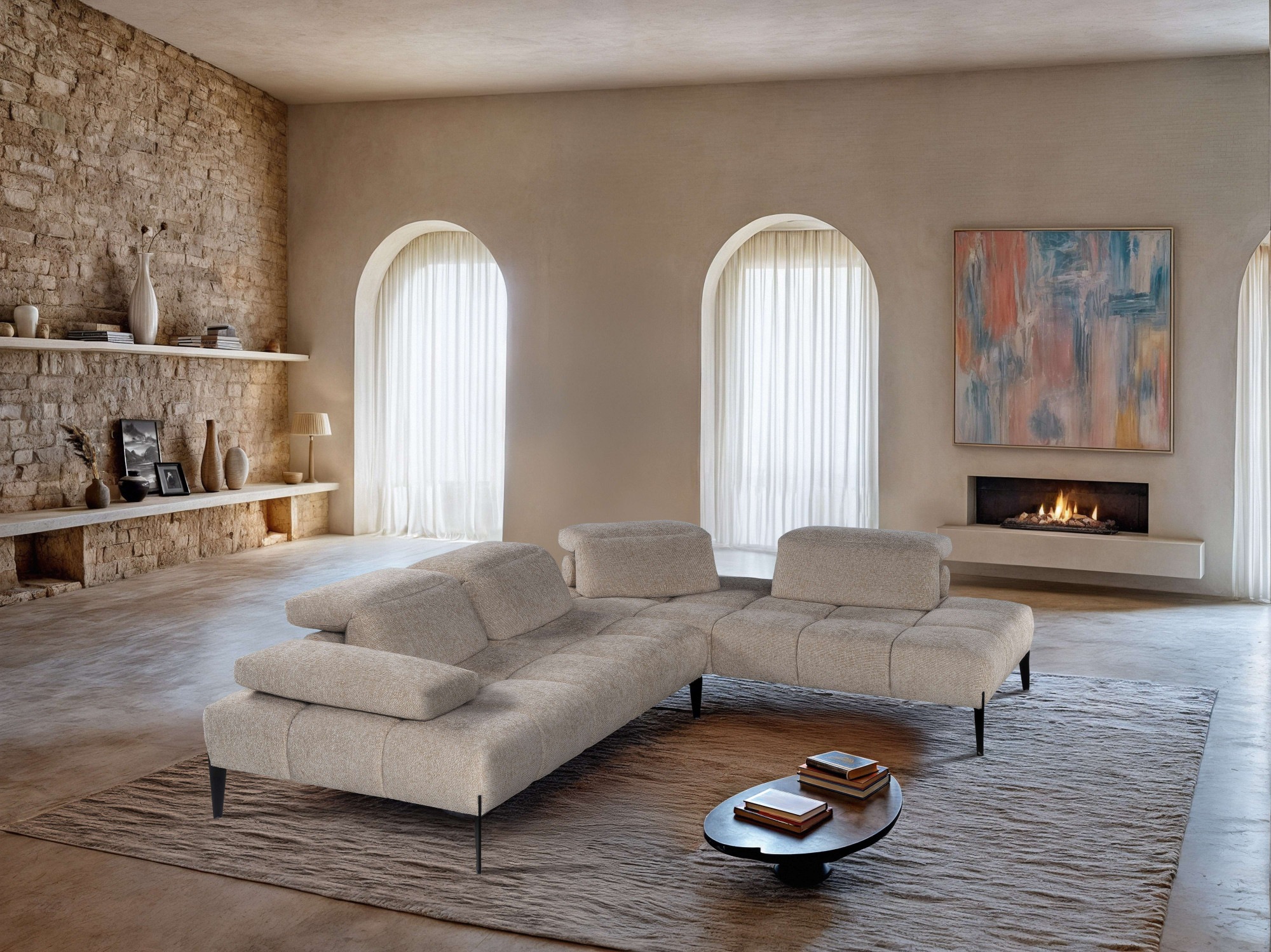 CALIA ITALIA Ecksofa »Skyline, Made in Italy, Design-Sofa, L-Form, mit Sitz günstig online kaufen