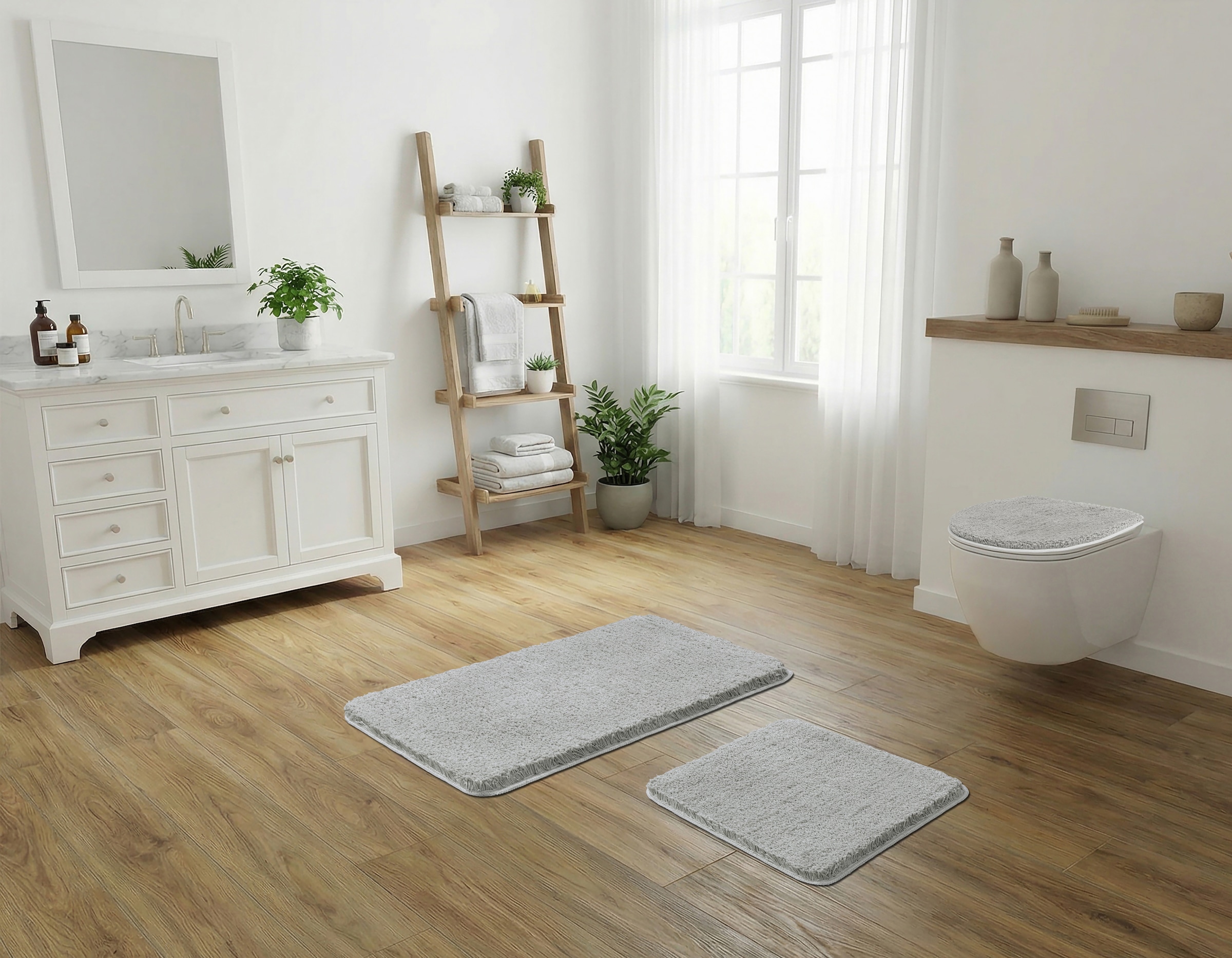 OTTO home Badematte »Sanremo Premium, Badvorleger, Badezimmer Teppich, sehr weich« Höhe 35 mm rutschhemmend beschichtet fußbodenheizungsgeeignet | schnell trocknend Badteppich, unifarben, rechteckig & als 3-tlg. Set erhältlich