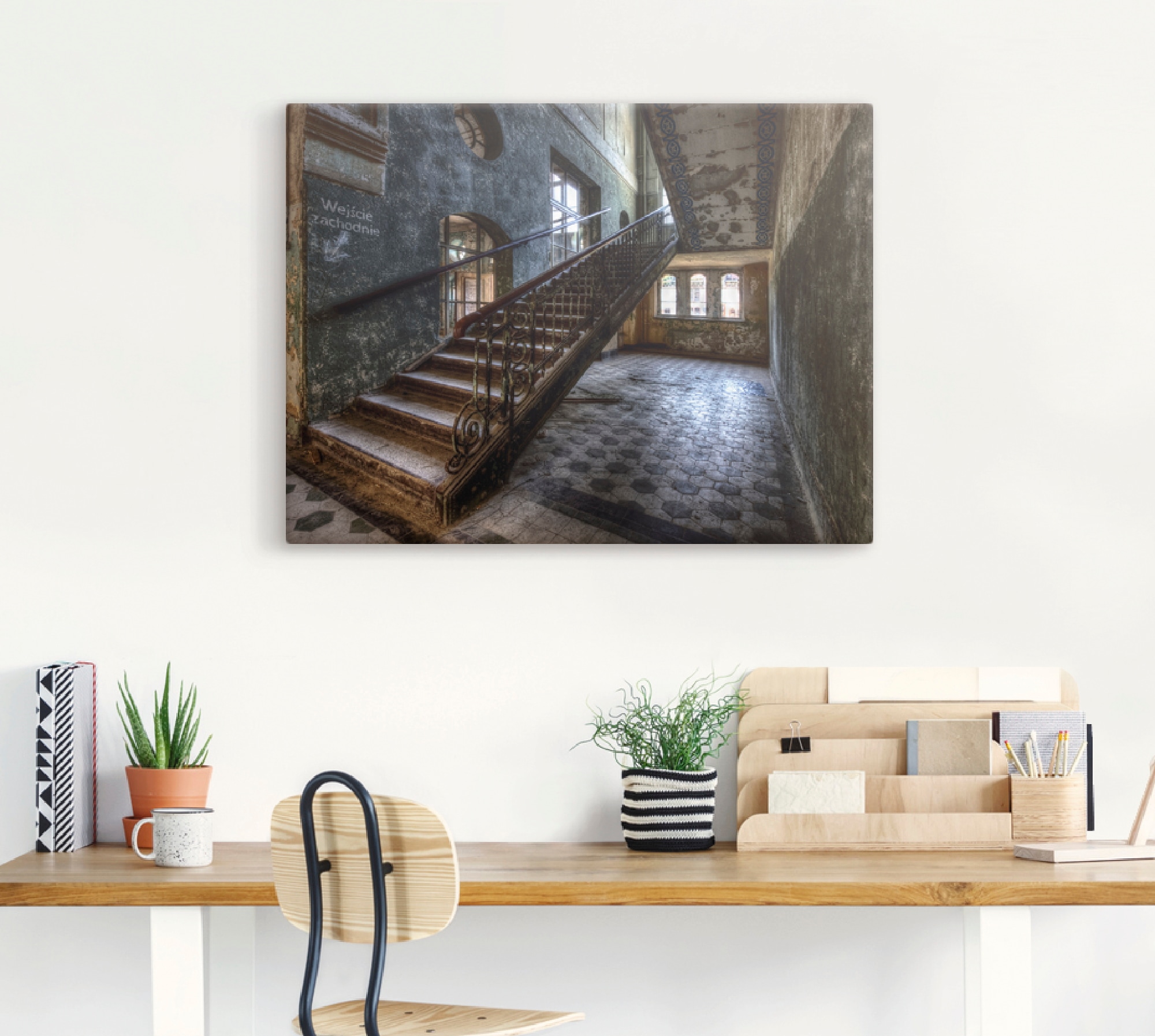 Artland Wandbild »Lost Place in St.), Architektonische Treppen«, verschied. Elemente, kaufen als Größen - (1 Poster Leinwandbild, online