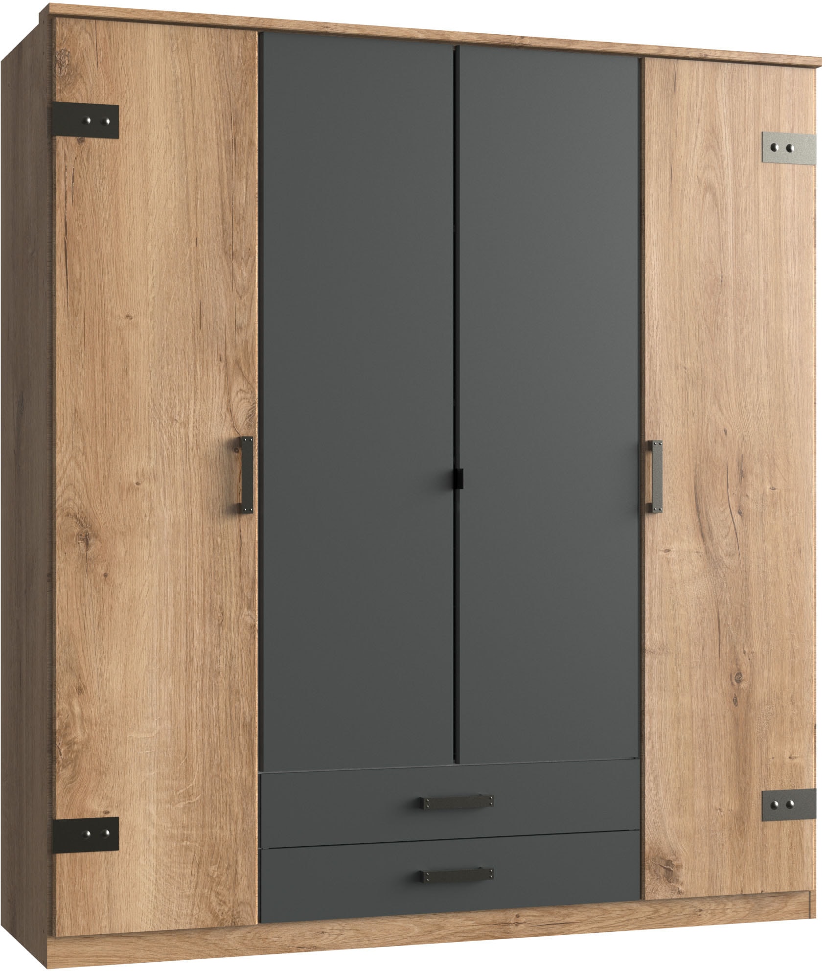 Wimex Kleiderschrank »Cork, mit oder ohne Spiegel, rustikaler Look im Industrial Design«, wahlweise in 135cm oder 180cm breit, 58cm tief, 199cm hoch