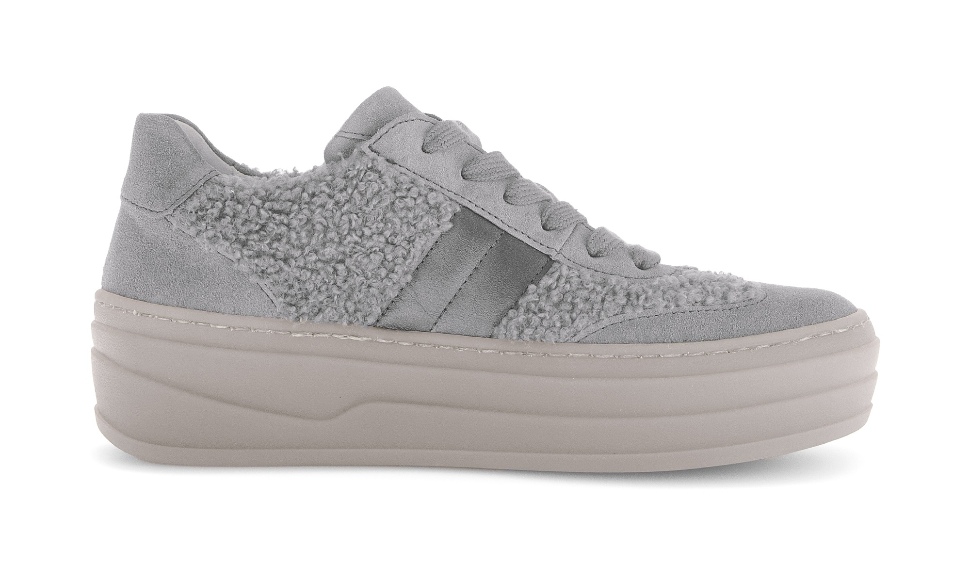 Gabor Plateausneaker, Freizeitschuh, Halbschuh, Schnürschuh in Teddy-Optik