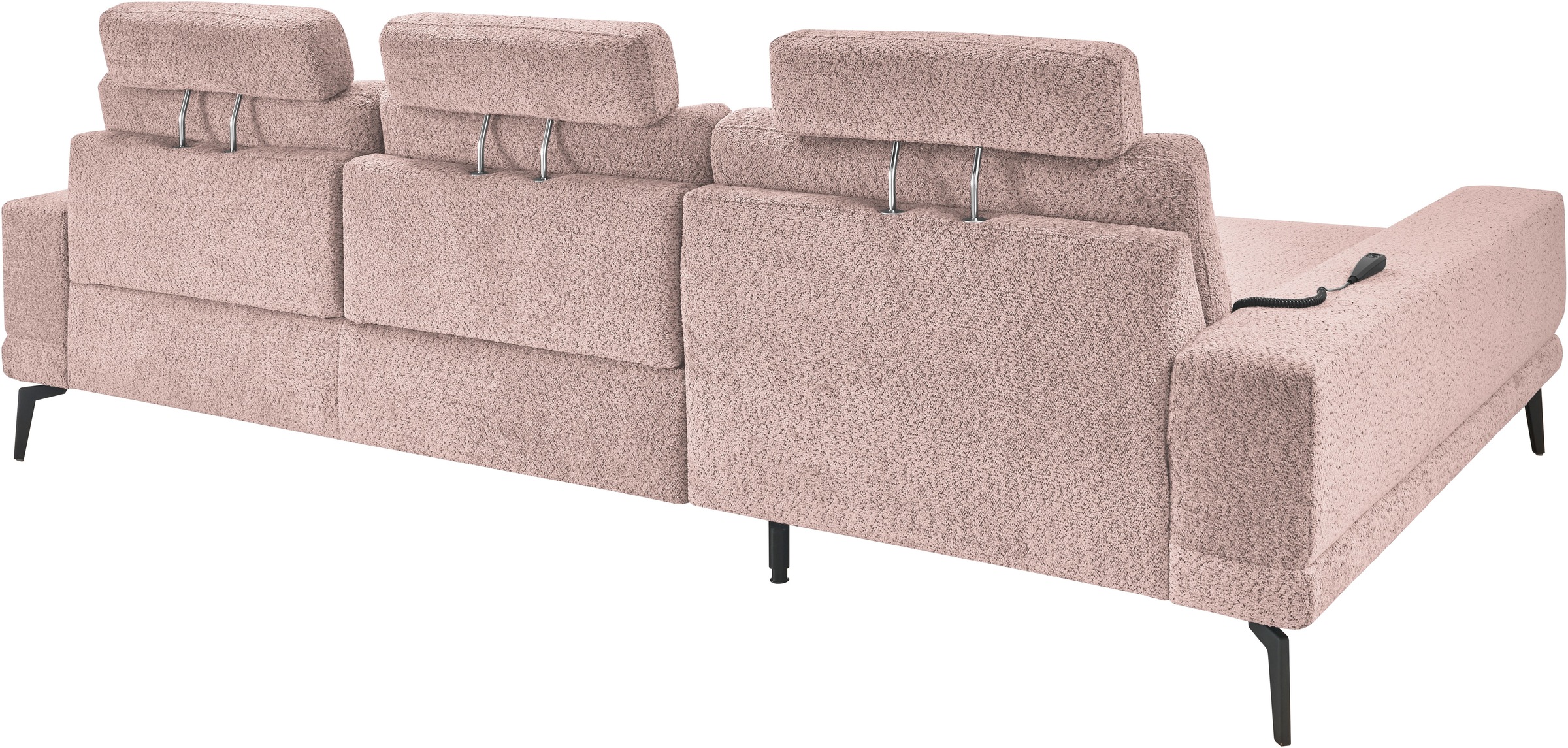 set one by Musterring Ecksofa »SO 3600, inkl motor. Sitztiefenverstellung, Kopfstützen, Nierenkissen«, Sitzhöhe 44 cm, Kaltschaum, Breite 293 x Tiefe 180 cm, Kama rose