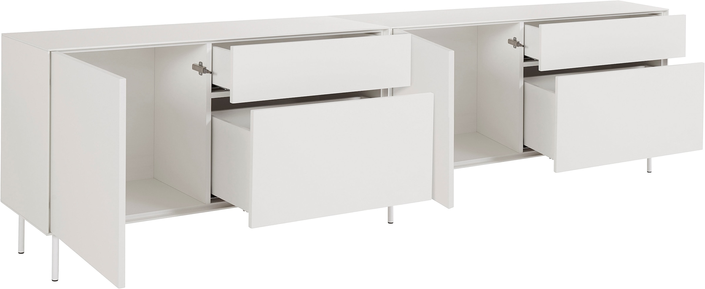 LeGer Home by Lena Gercke Lowboard »Essentials«, (2 St.), Breite: 254cm, MDF lackiert, Push-to-open-Funktion