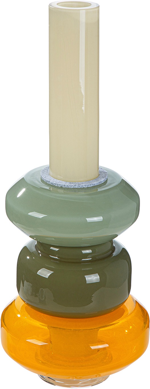 GILDE Tischvase »Vase Stack mehrfarbig H. 40 cm« Dekovase, Glas, stapelbar, Blumenvase, platzsparend, modern