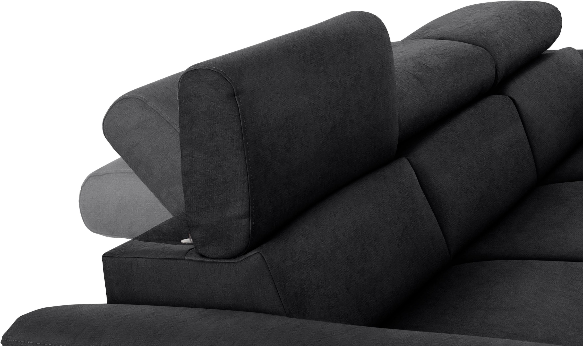 COTTA Ecksofa Komaris, Ecksofa, wahlweise mit RGB-LED-Beleuchtung und Bettfunktion/Bettkasten