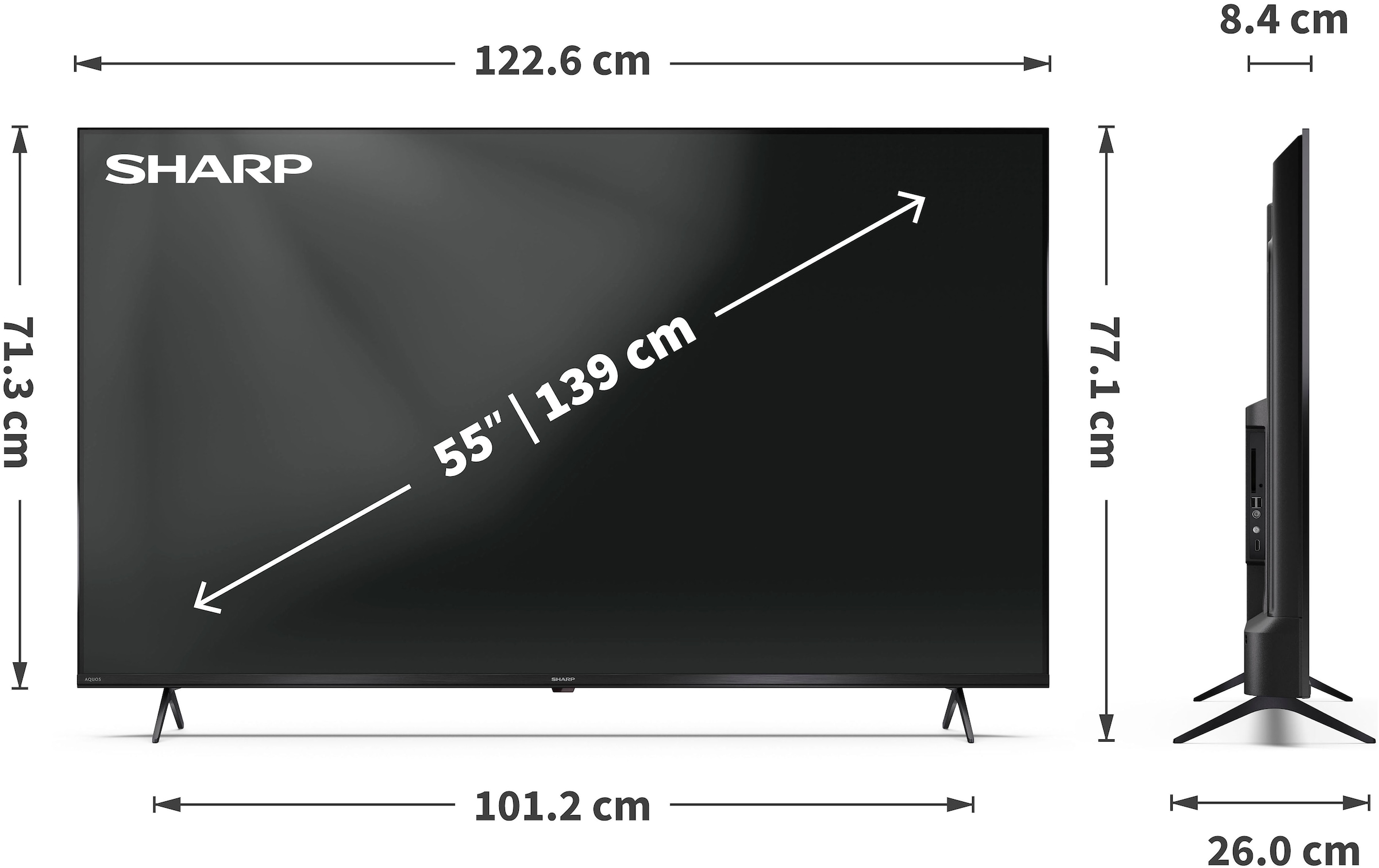 Sharp QLED-Fernseher »4T-C55JMx« 139 cm/55 ″ Smart-TV