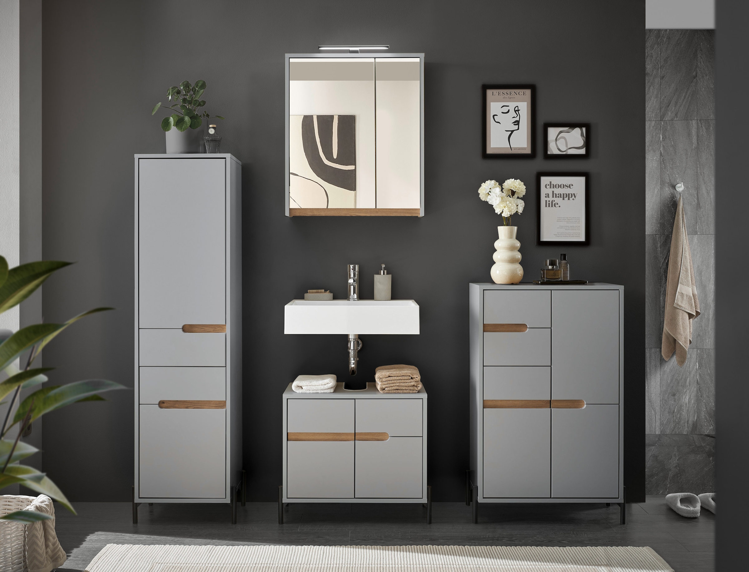 BASIC by Balculina Badezimmerspiegelschrank »Avanto B/H/T 60x70x20 cm« 1 Stk. tlg. Breite 60cm, Softclose für Türen, FSC-Mix 70%