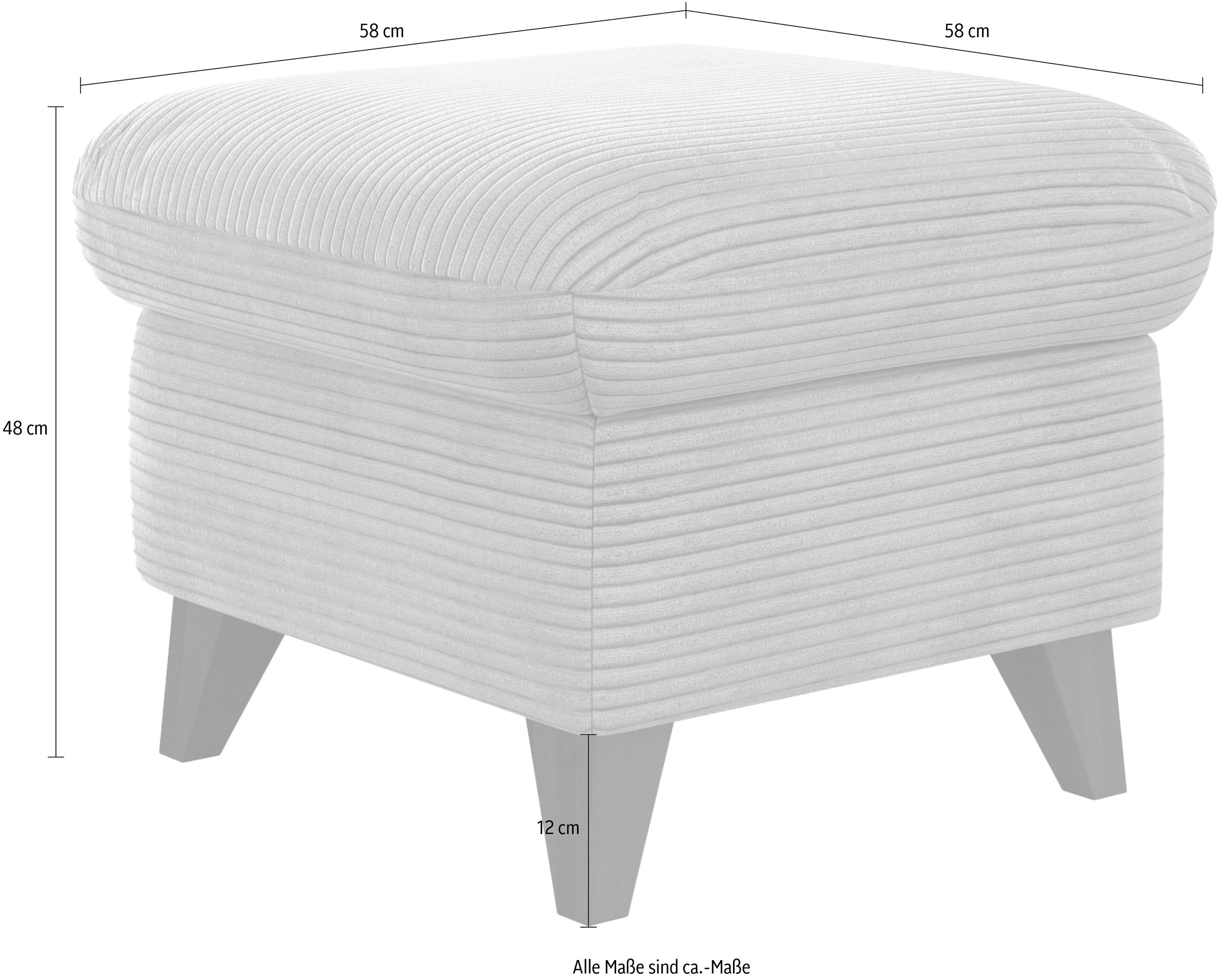 Home affaire Polsterhocker »Trelleborg«, Cord-Bezug, mit Staufach, inkl. Federkern-Polsterung