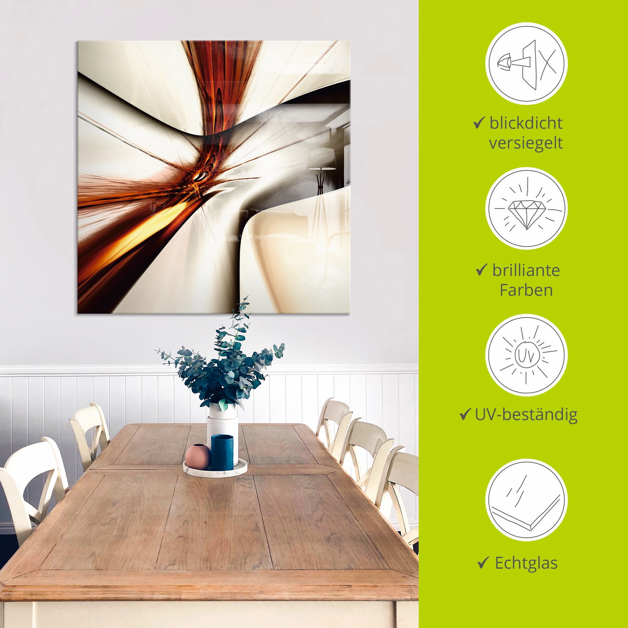 Artland Glasbild »Abstrakt modern«, Muster, (1 St.), in verschiedenen Größen