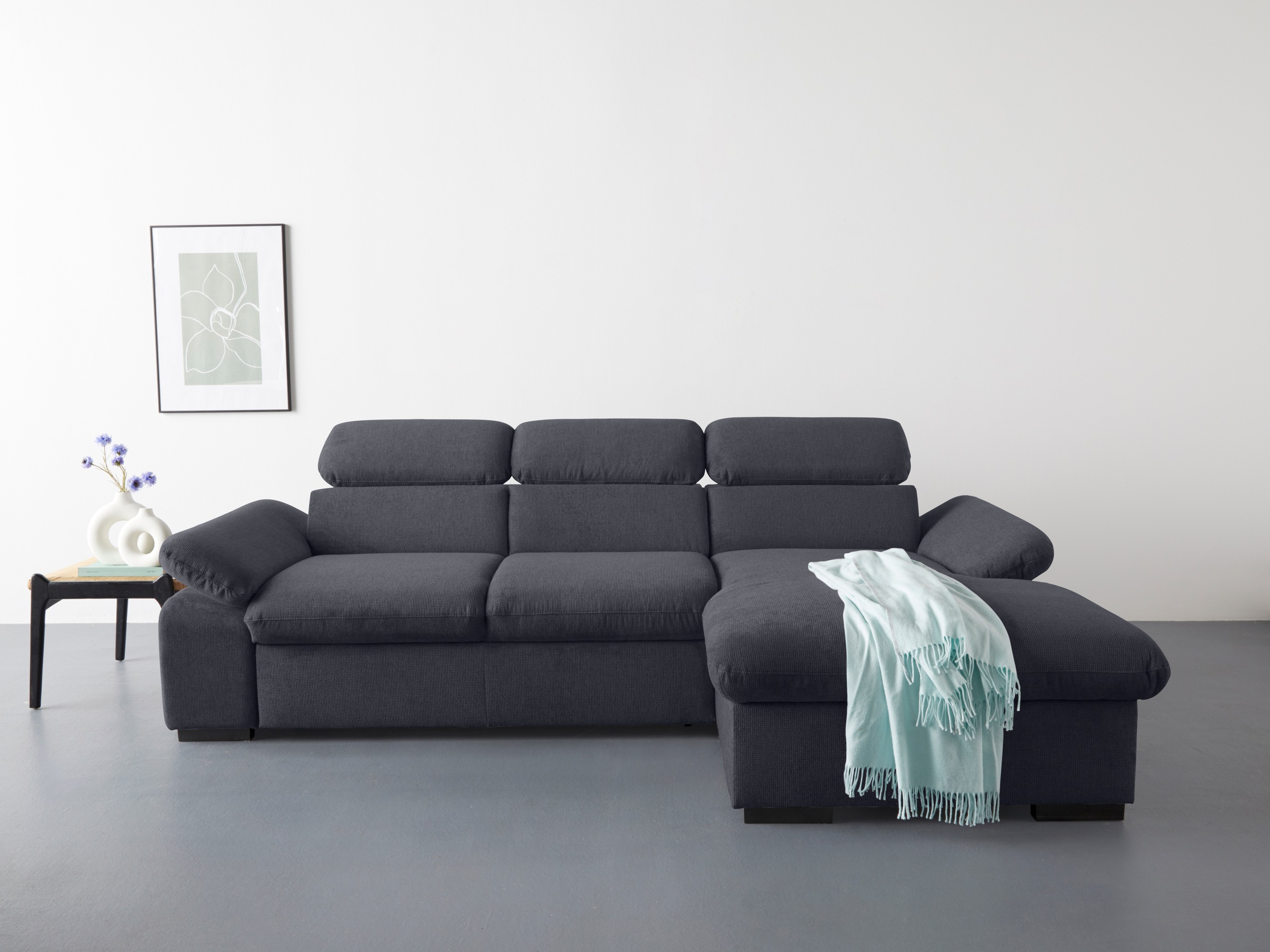 COTTA Ecksofa »Lola L-Form mit Kopfteilfunktion & Hocker«, (Set, mit Hocker günstig online kaufen