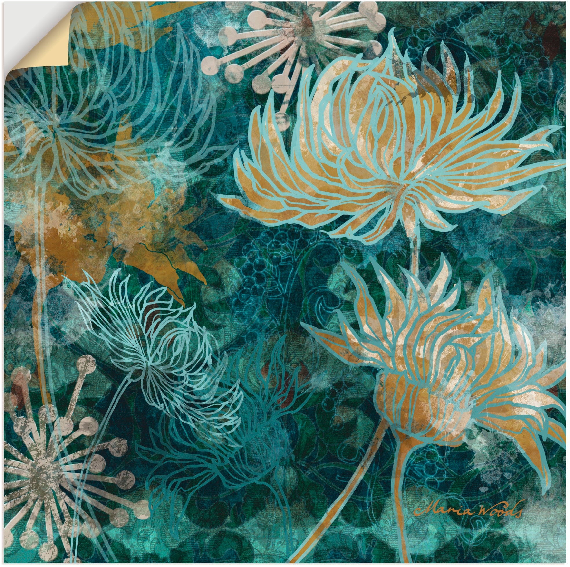 Artland Wandbild "Blaue Chrysanthemen I", Blumen, (1 St.), als Alubild, Out günstig online kaufen