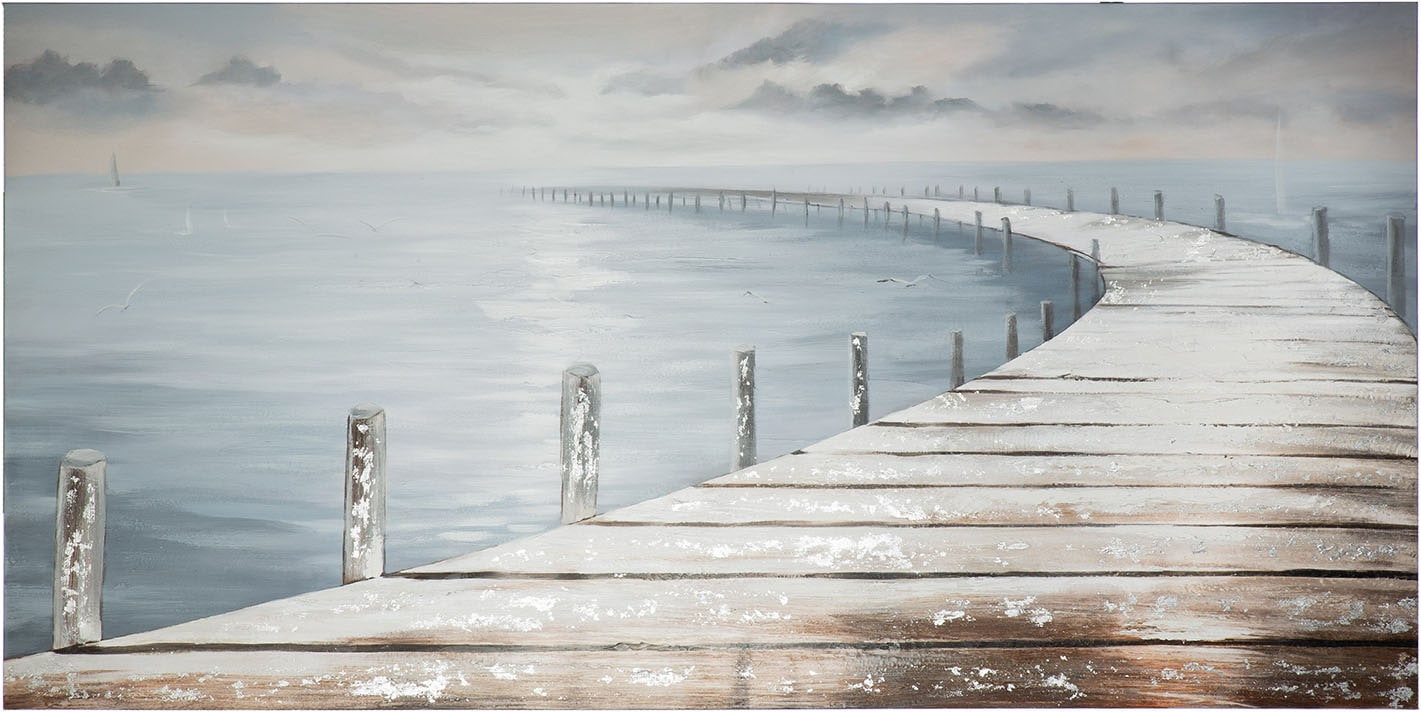 GILDE Leinwandbild »Bild rechteckig Steg« Strandbilder 1 Stk. tlg.