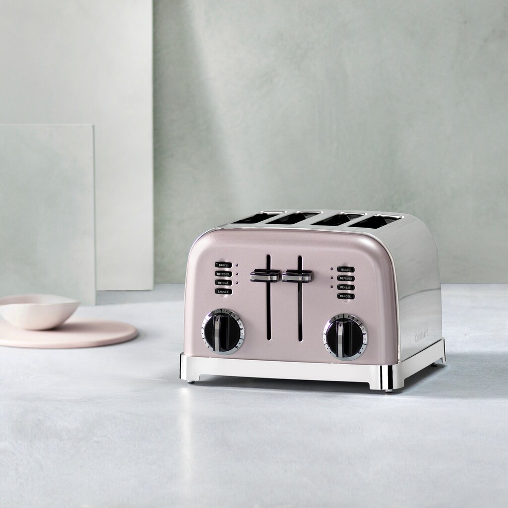 Cuisinart Toaster »CPT180PIE«, für 4 Scheiben, 1800 W, mit 6 Bräunungsstufen und Auftau-, Aufwärm- und Stop-Funktion, extra breite Toastschlitze, Retro Design