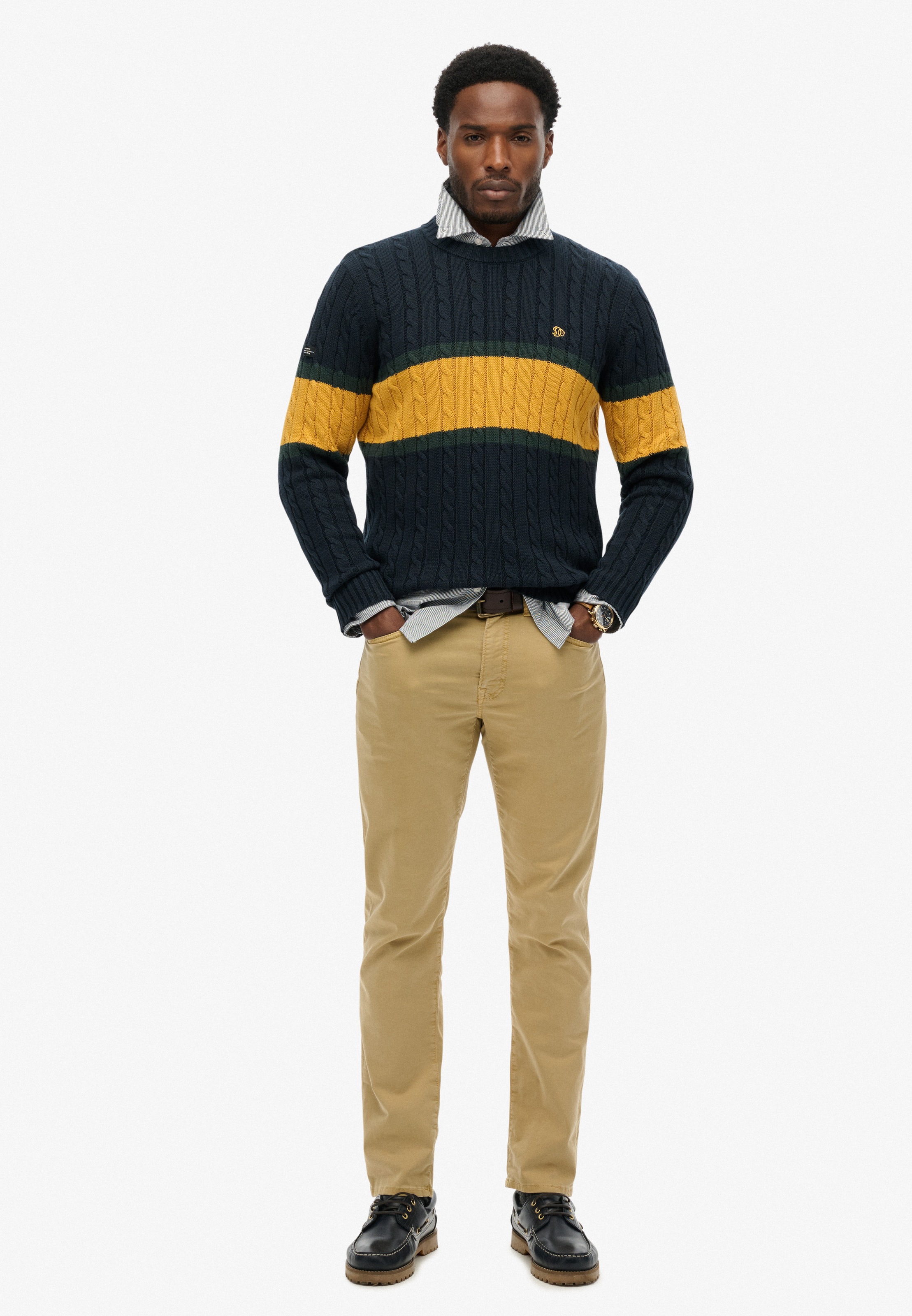 Superdry Strickpullover »Cotton Stripe Cable Jumper«