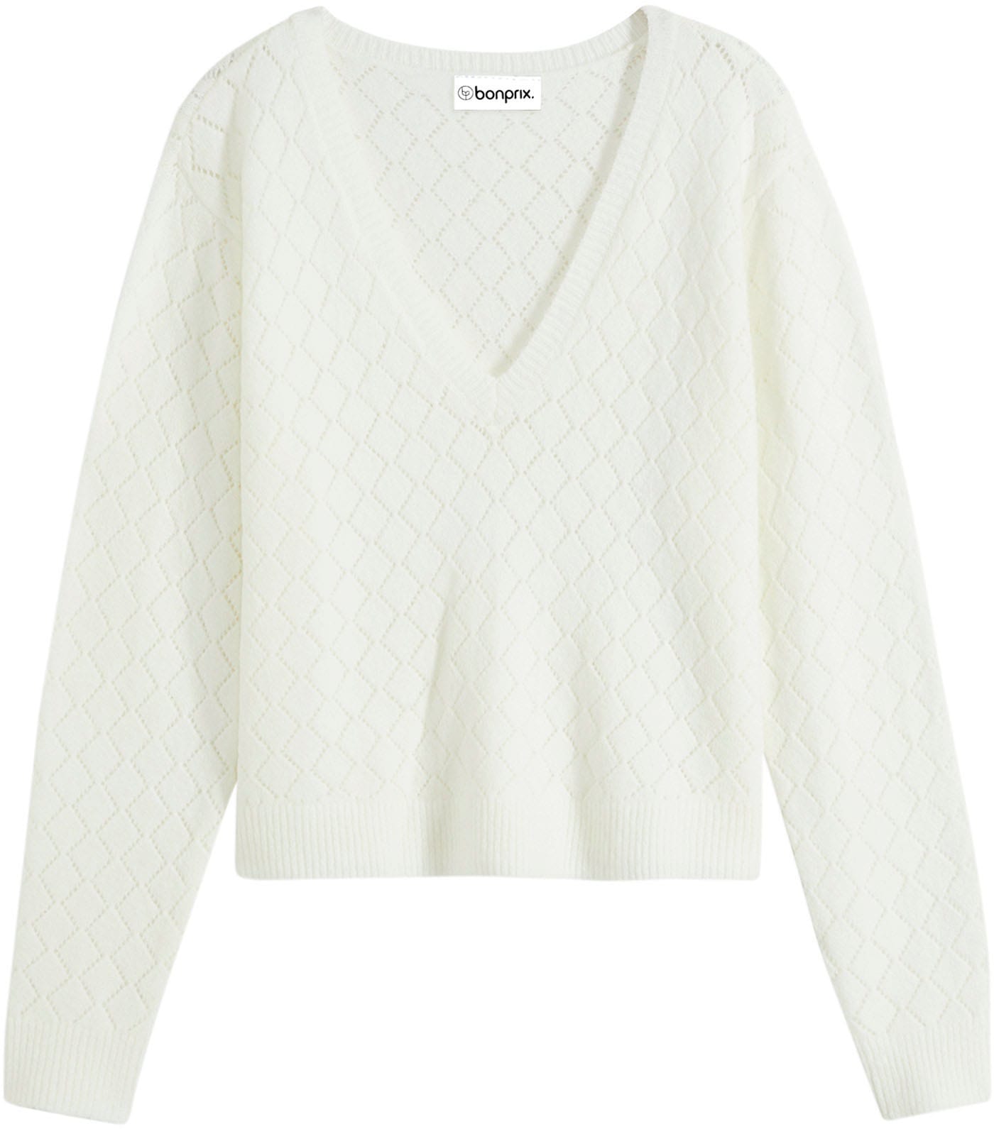 bonprix Ajourpullover »Ajour-Pullover« aus Polyacryl, Polyester und Elasthan, mit Ajour-Lochmuster