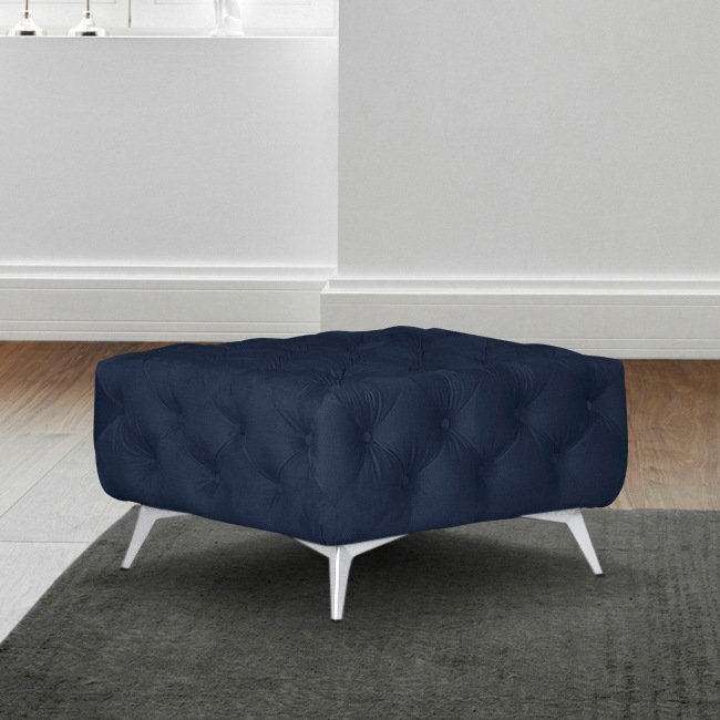 Leonique Polsterhocker »Amaury«, Chesterfield-Optik, Breite 80cm, Fußfarbe wählbar