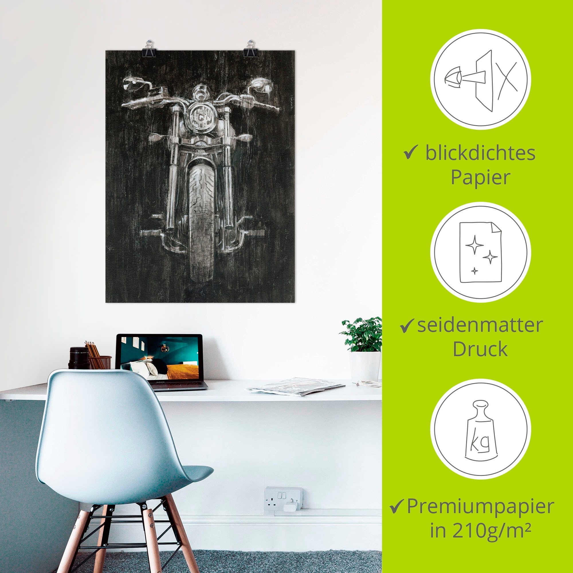Artland Wandbild »Eisernes Pferd I«, Motorräder & Roller, (1 St.), als Poster, Wandaufkleber in verschied. Größen