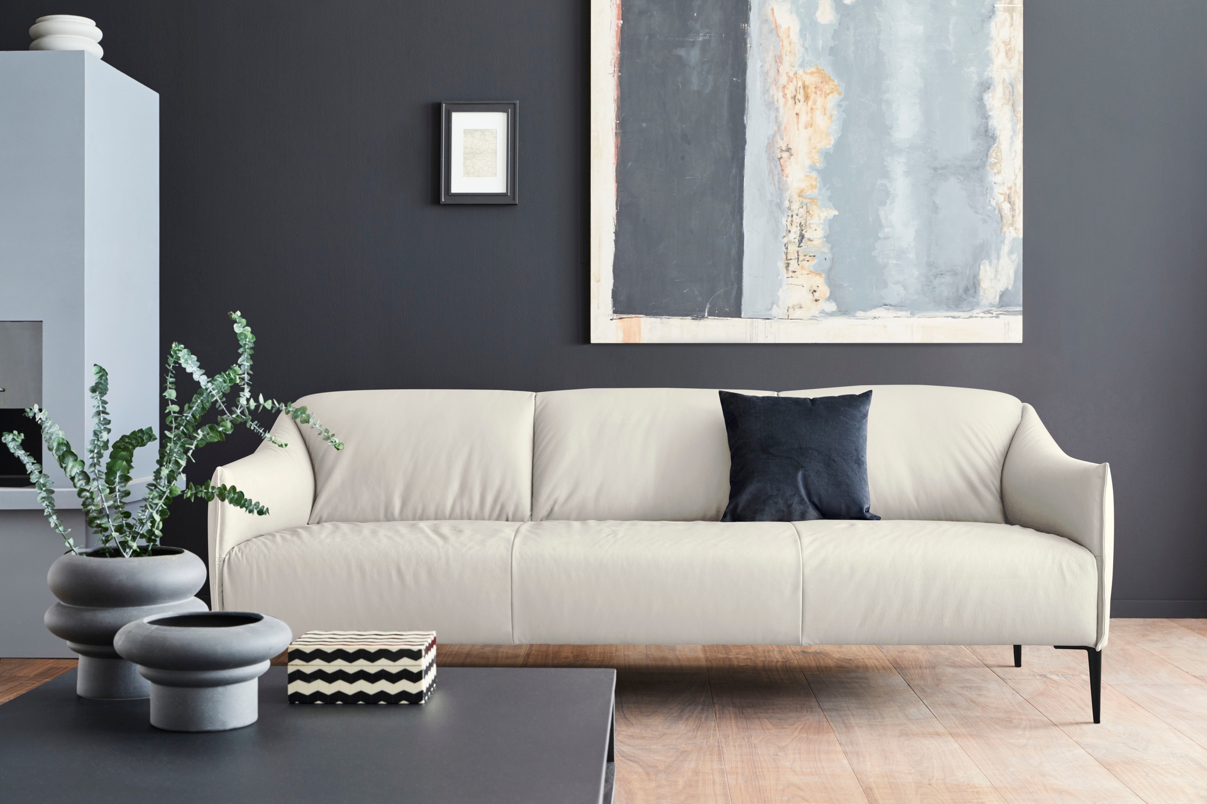 W.SCHILLIG 3-Sitzer »sally«, mit Metallfüßen in Schwarz pulverbeschichtet, Breite 224 cm