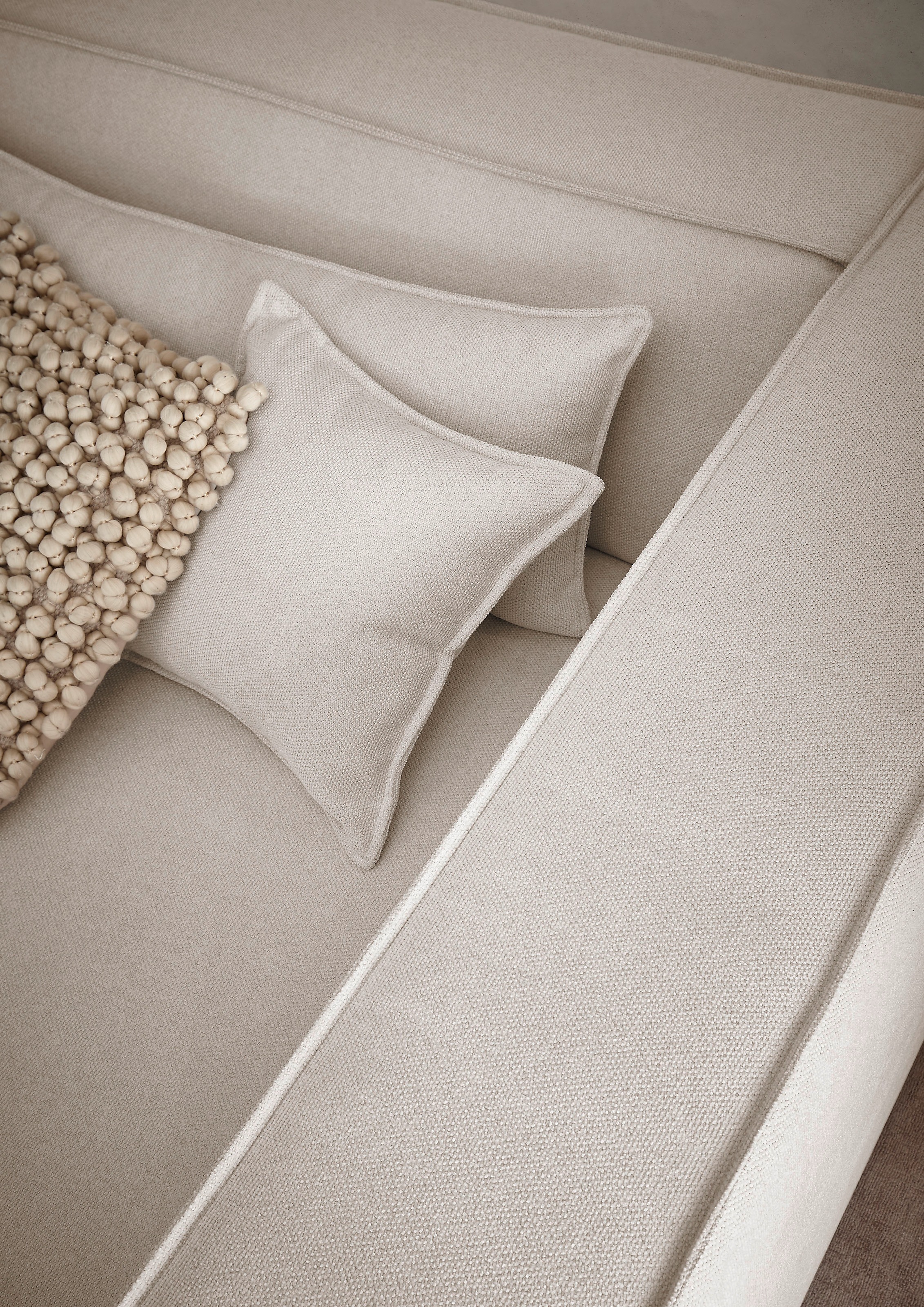 LeGer Home by Lena Gercke 3-Sitzer »PIARA, Couch mit Kedernaht, Sofa in Cord oder Leinenoptik«, schwarze Füße, bequemer Sitzkomfort