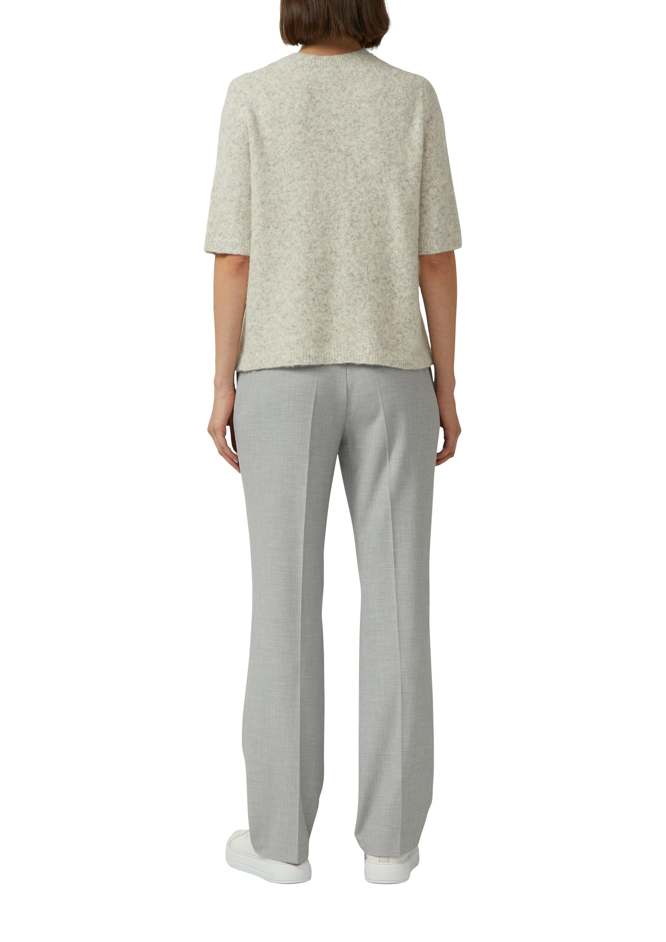 s.Oliver BLACK LABEL Strickpullover halbarm, mit Glitzersteinen besetzter Rundhals