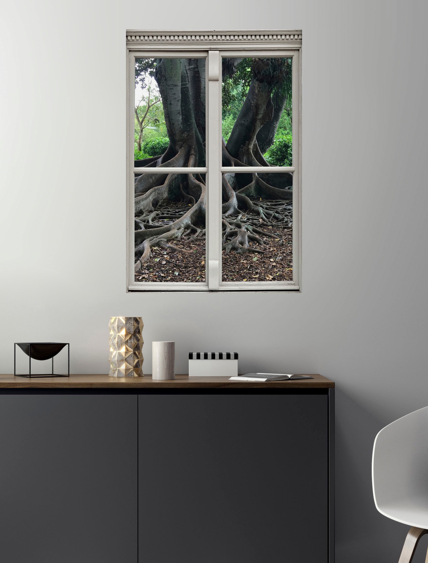 queence Wandsticker »Wurzeln«, Wandsticker, Wandbild, selbstklebend, 3D, Fenster