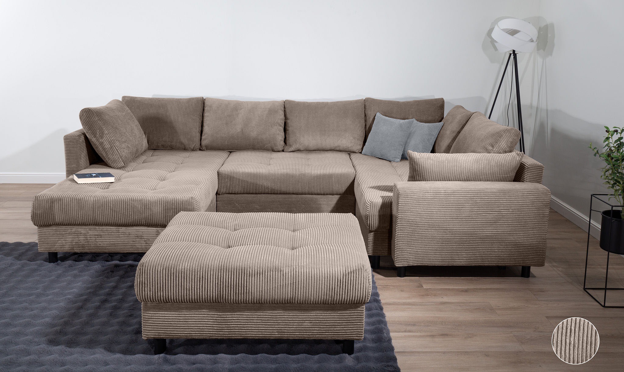 COLLECTION AB Wohnlandschaft »Toni U-Form mit Armlehne« inkl. Hocker und Zi günstig online kaufen