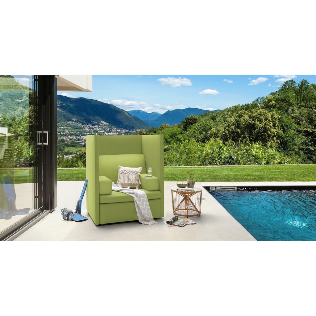 DOMO collection Loungesessel »Sonce für Terrasse, Garten und Balkon«, Speziell für Outdoor, witterungsbeständig, mit Strandkorb-Feeling
