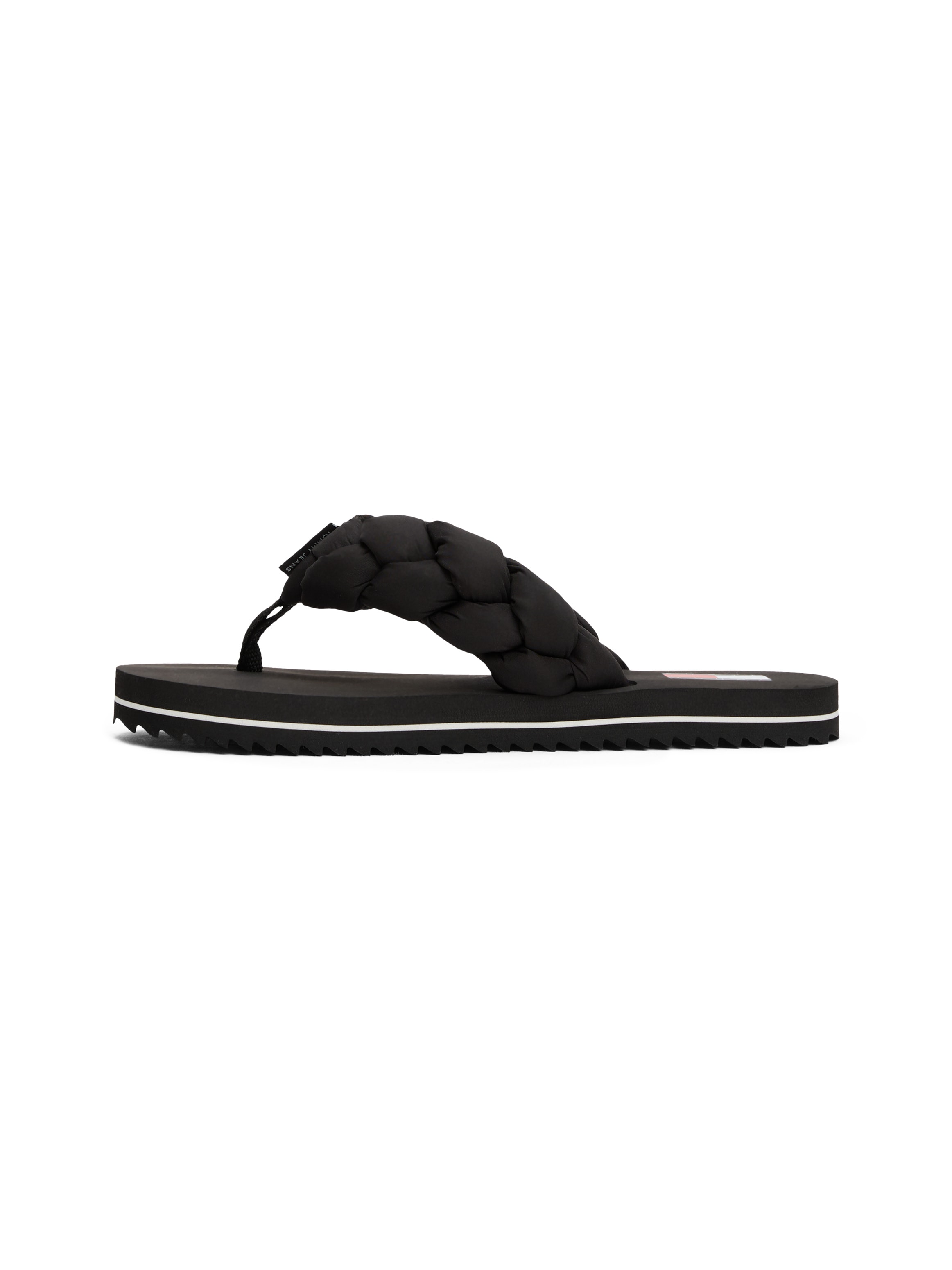 Tommy Jeans Zehentrenner »BRAIDED THONG BEACH SANDAL«, Dianette, Sommerschuh mit geflochtener, wattierter Bandage