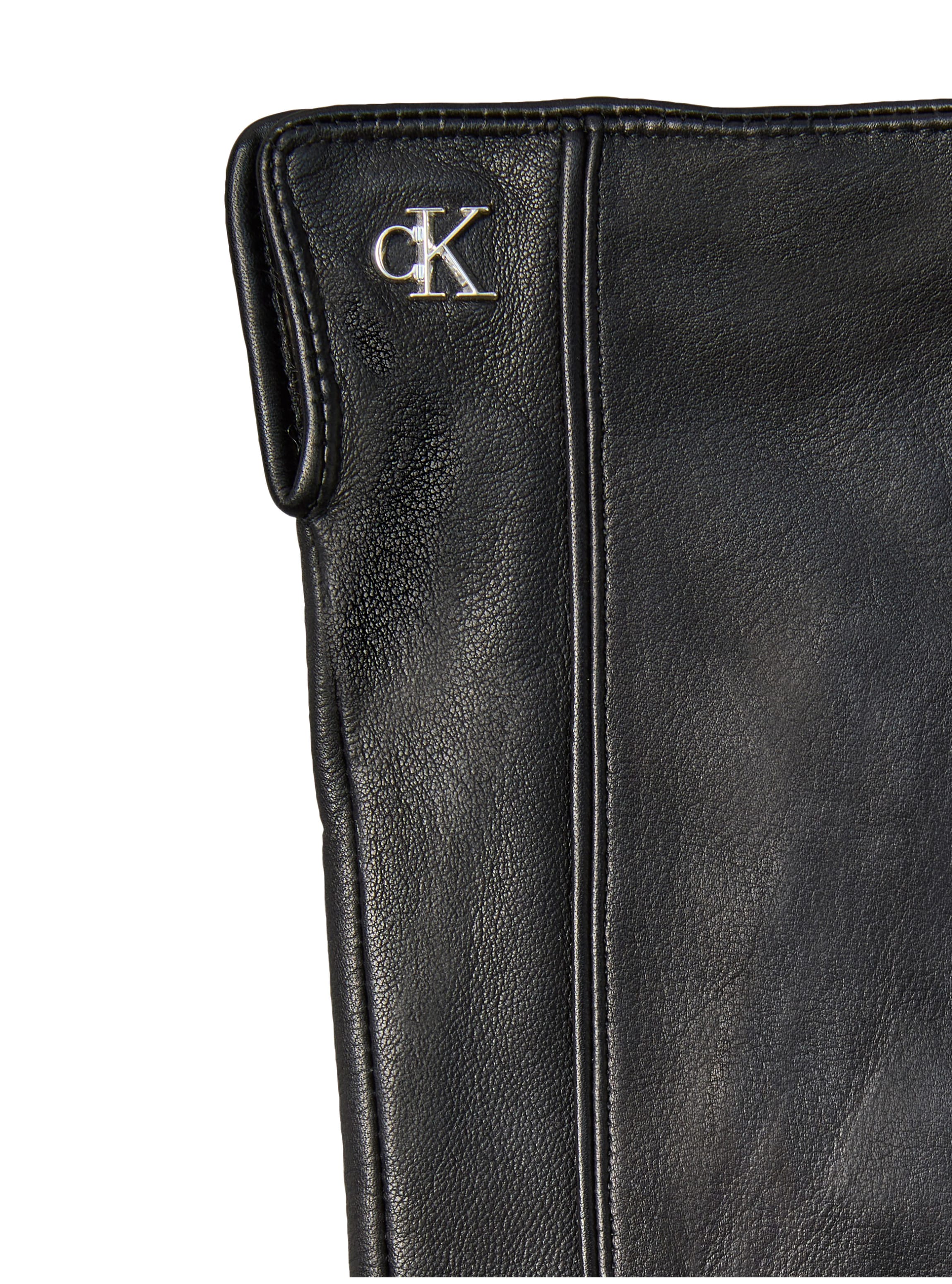 Calvin Klein Jeans Lederhandschuhe »METAL CK LEATHER GLOVES« aus Schaf-Nappaleder