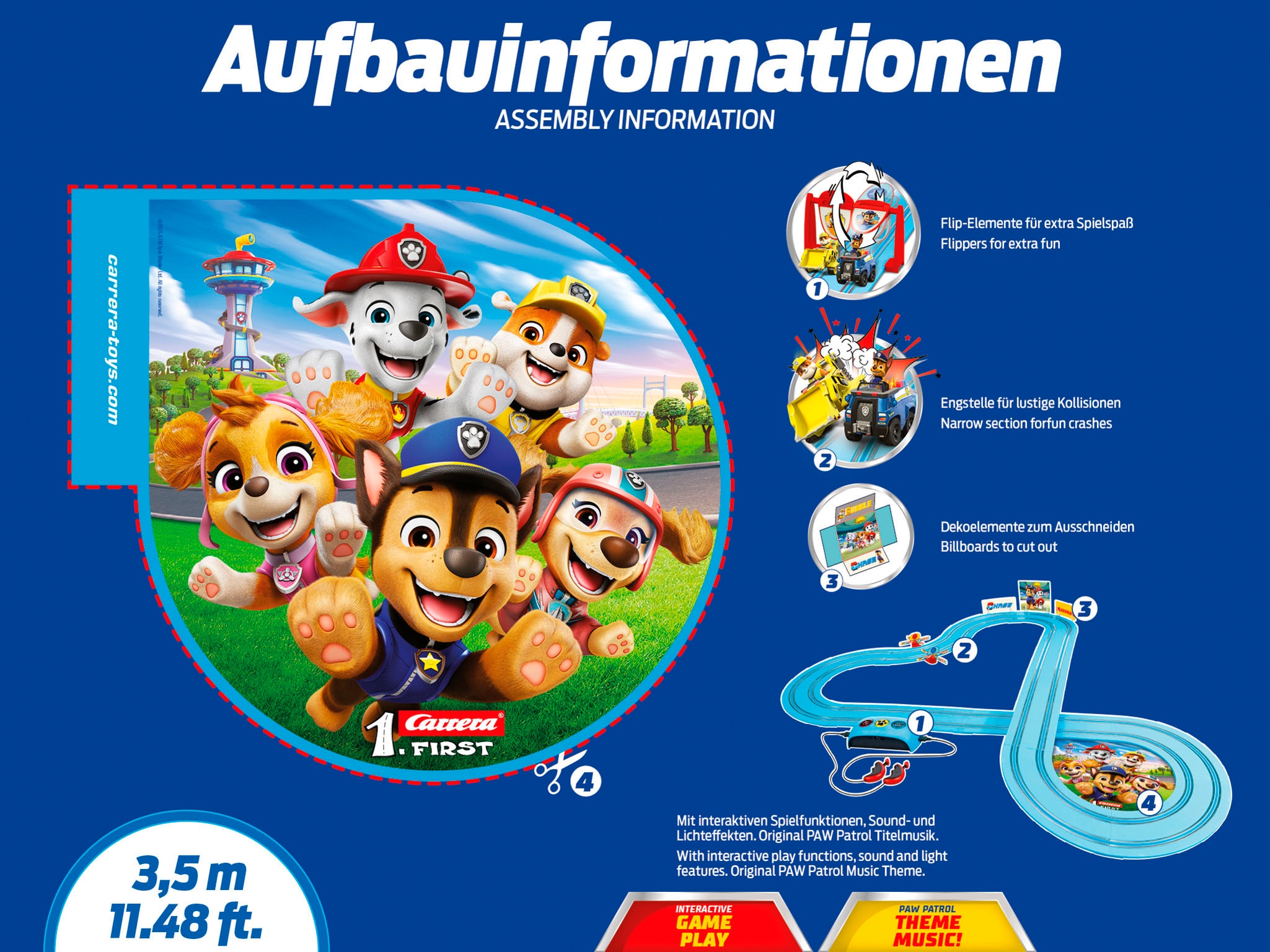 Carrera® Autorennbahn »Carrera First, Paw Patrol - Race N Rescue«