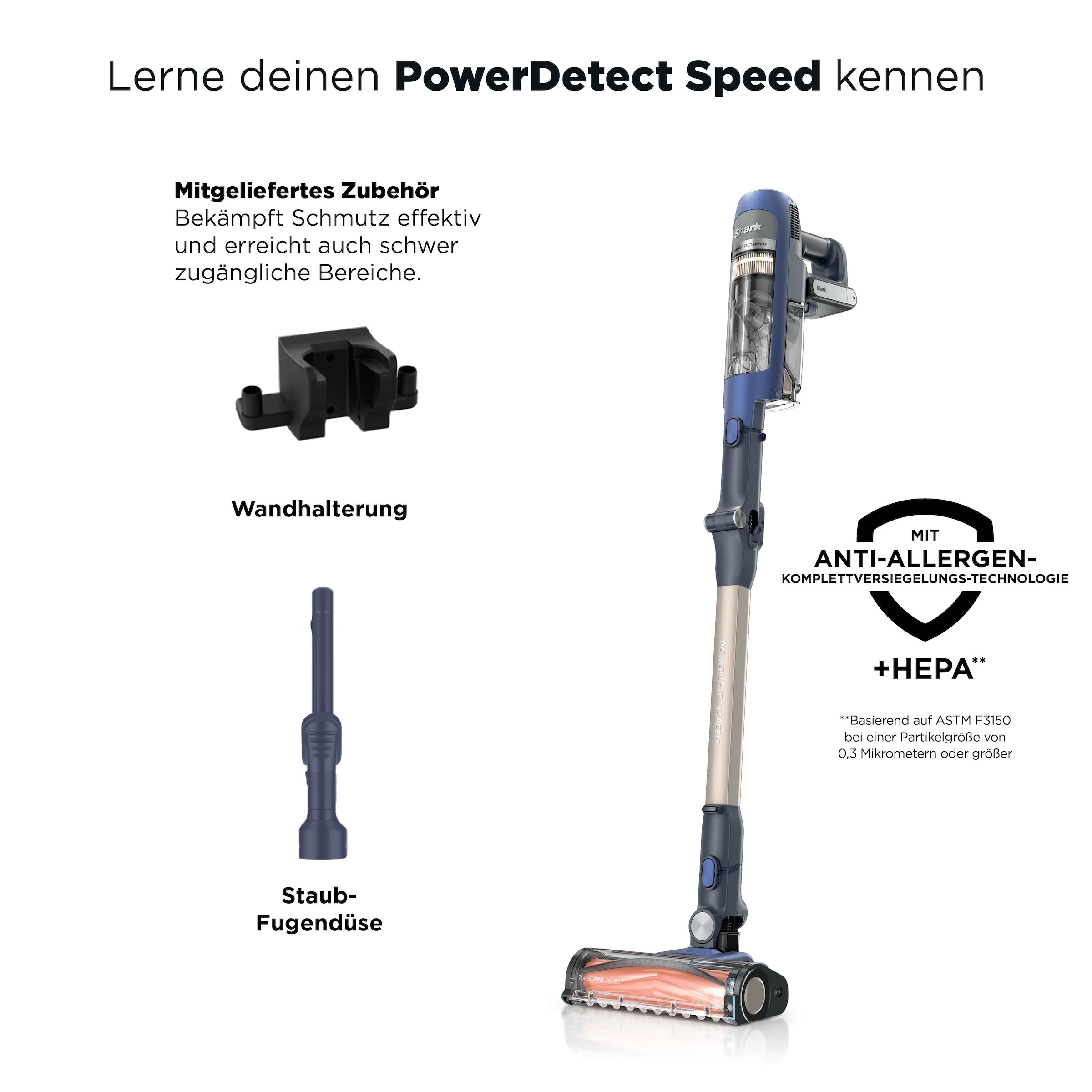 Shark Akku-Hand-und Stielstaubsauger »Shark PowerDetect Speed IA1241EU« 4 PowerDetect-Technologien, Reveal-Technologie
