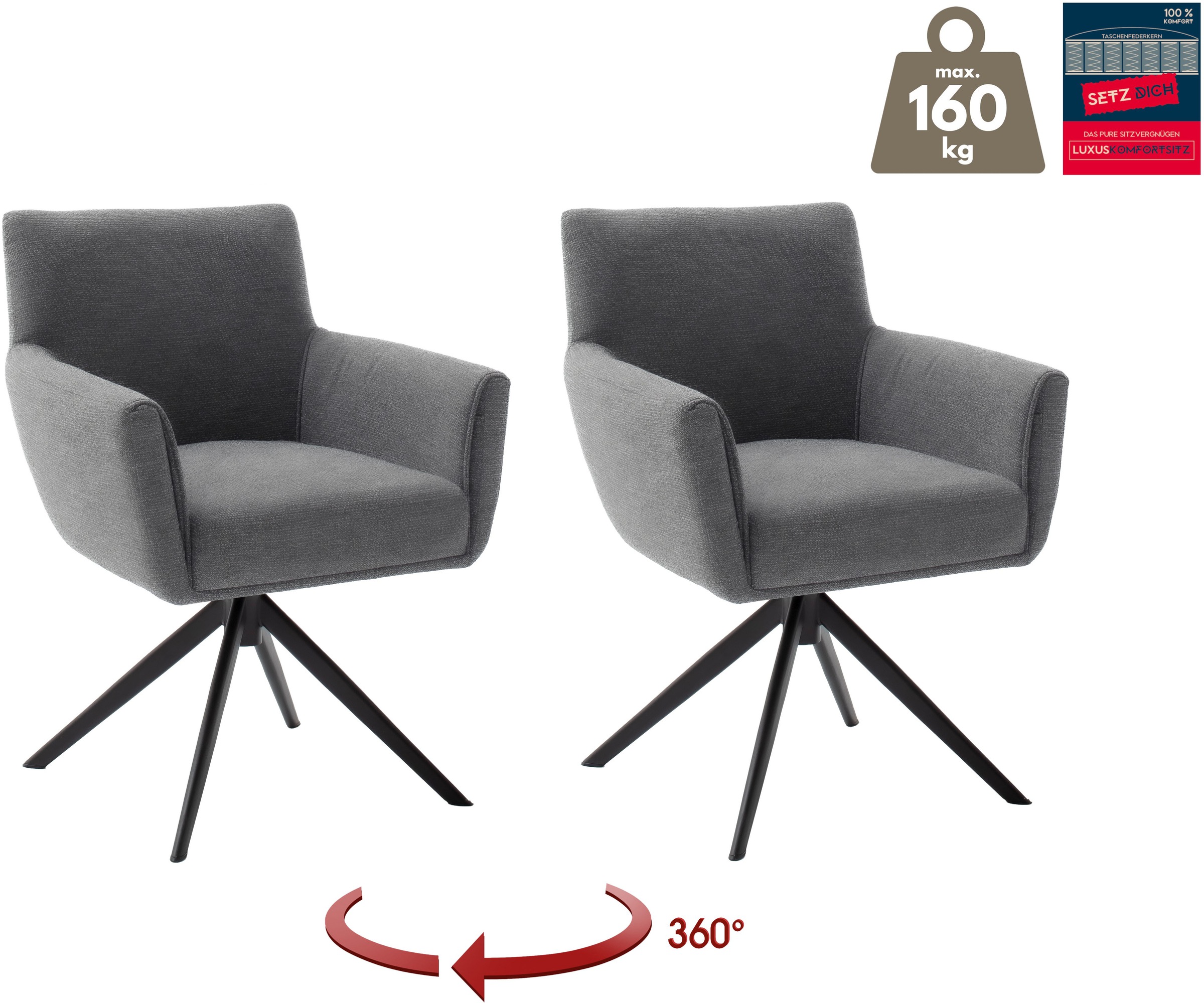 MCA furniture 4-Fußstuhl »WILSON Esszimmerstuhl, Armlehnstuhl, Polsterstuhl günstig online kaufen