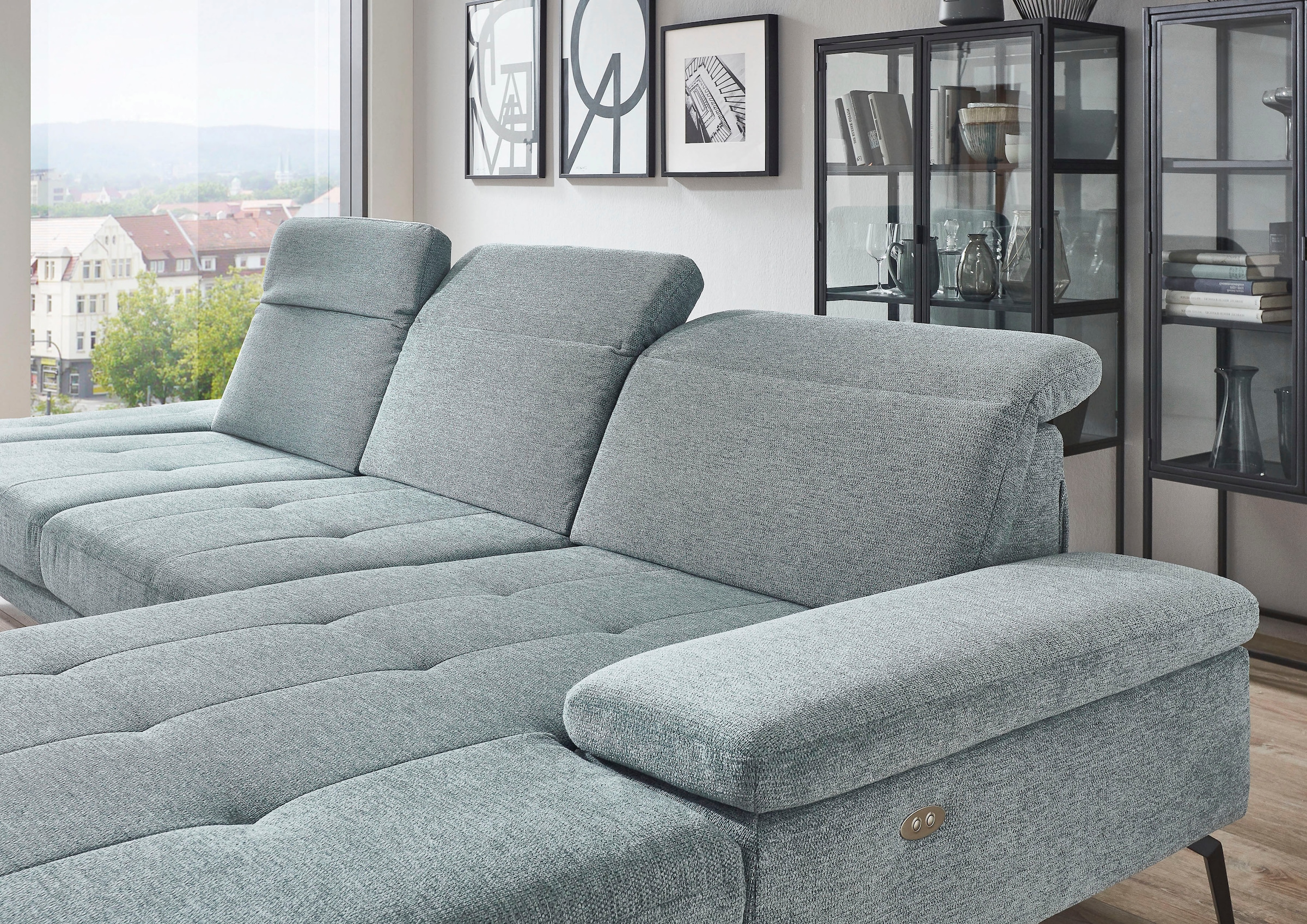 Die PlanBar Ecksofa »MP-IN20126 L-Form mit Kaltschaum-Polsterung«, mit Kopfteilverstellung, optional Sitztiefen- & Armteilverstellung