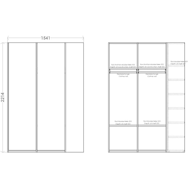 Müller SMALL LIVING Kleiderschrank »Modular Plus Variante 2«, inklusive  links oder rechts montierbarem Seitenregal auf Rechnung kaufen