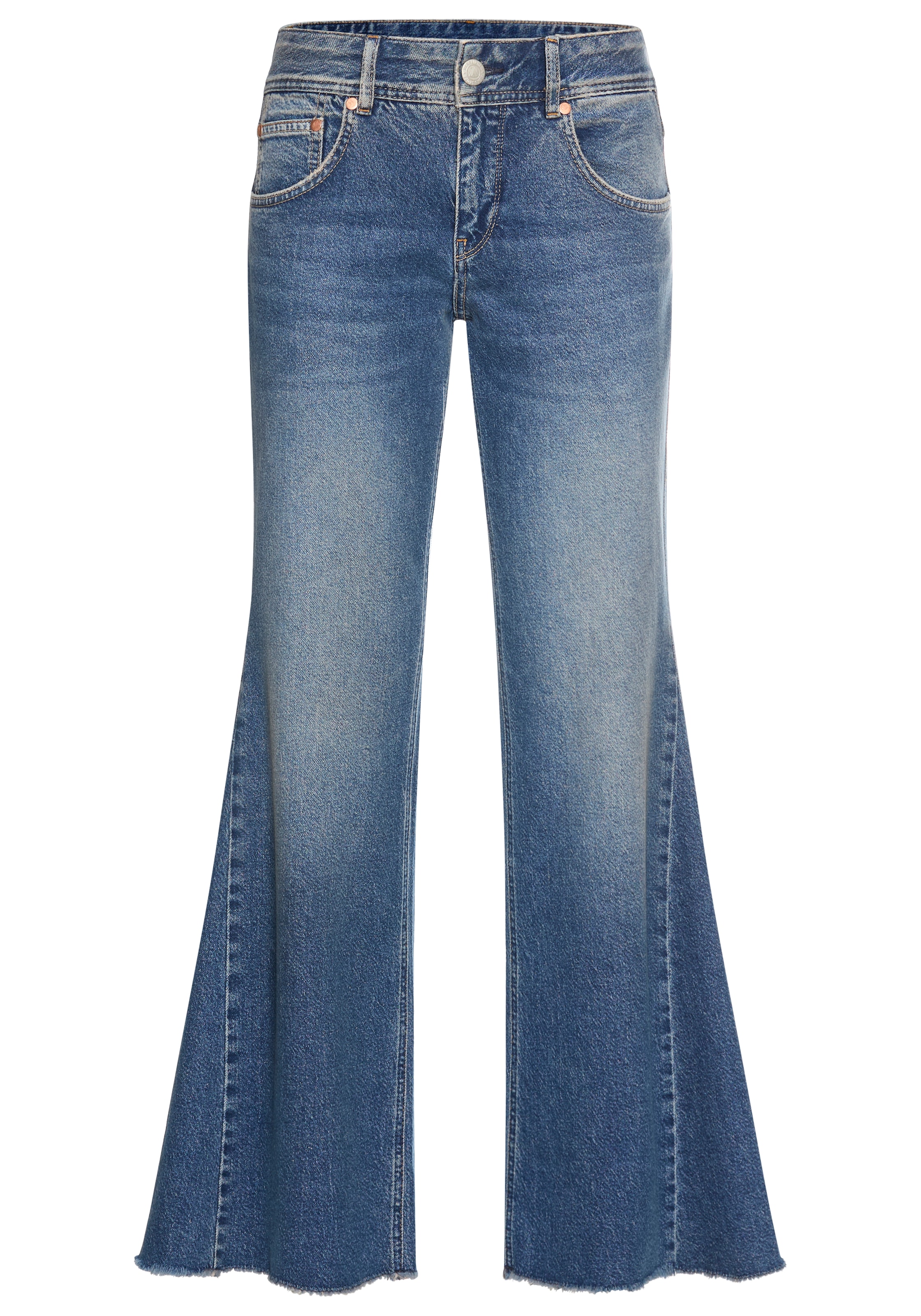 Herrlicher 5-Pocket-Jeans »Edna Kama Denim« Flared Fit, extra Weite