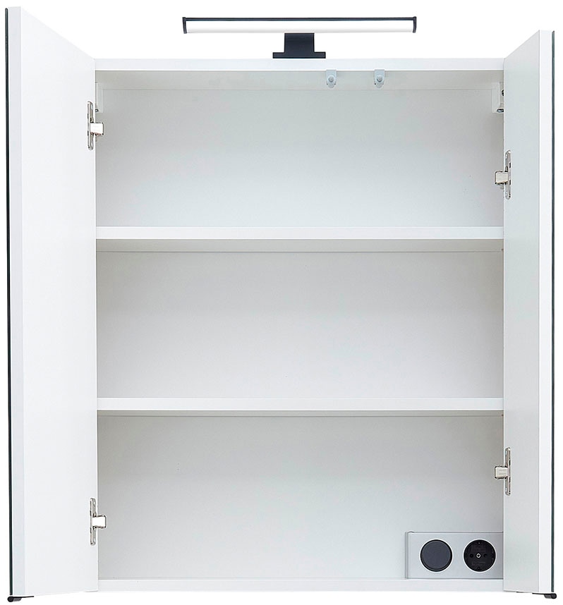 Saphir Badmöbel-Set »Quickset 395 3-teilig, Waschbeckenunterschrank mit LED-Spiegelschrank«, (4 St.), Midischrank, inkl. Türdämpfer, 6 Türen, 1 Schublade, Bad-Set