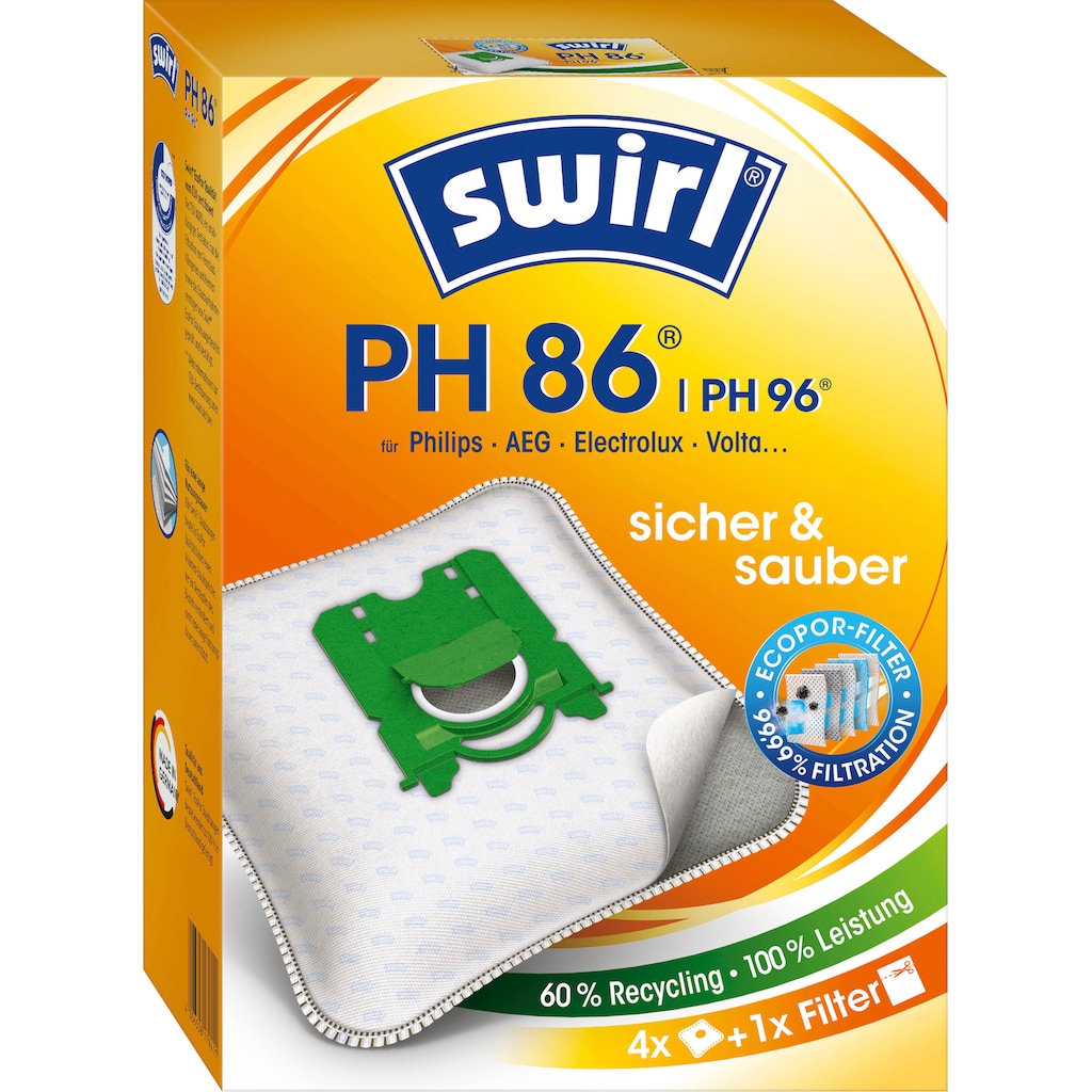 Swirl Staubsaugerbeutel »Swirl® PH 86/96 Staubsaugerbeutel für Philips«, (Packung)