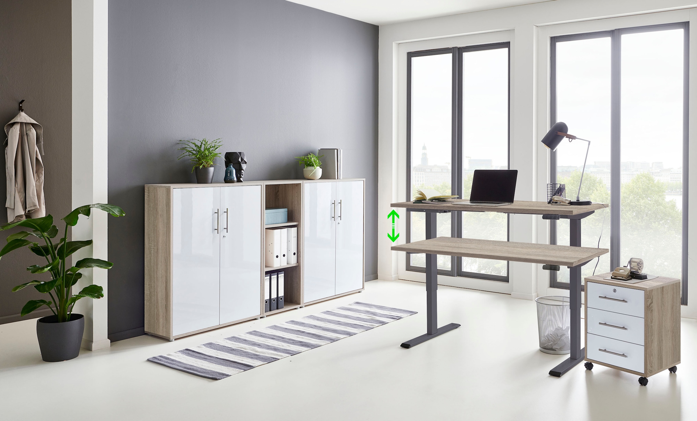 BMG Möbel Büromöbel-Set »Tabor«, (Set, 5 tlg.), mit elektrisch höhenverstel günstig online kaufen