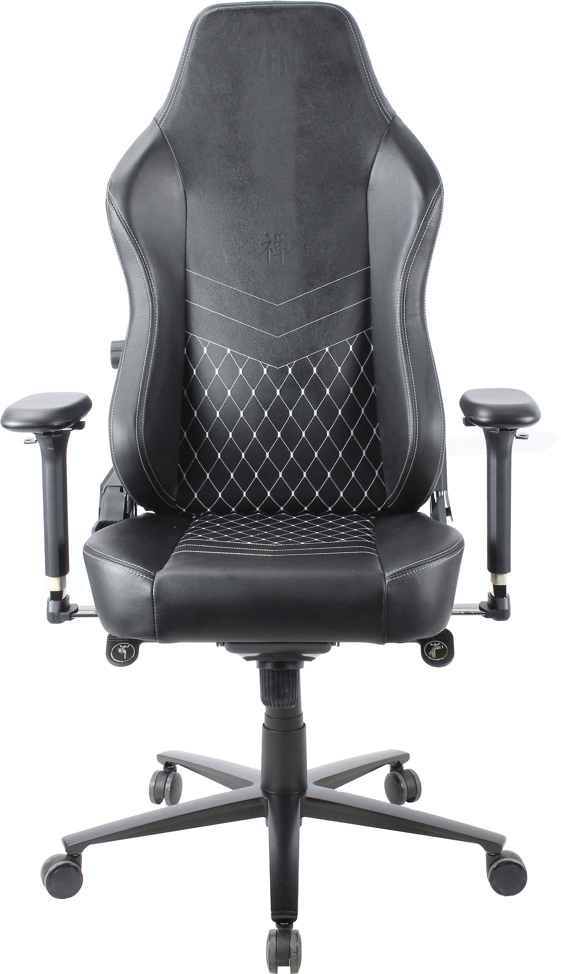 ZEN Gaming-Stuhl »SAGA Real Echtleder Gaming Chair«, 4D Premium-Metall-Armlehne, einstellbares Lordosenstütze