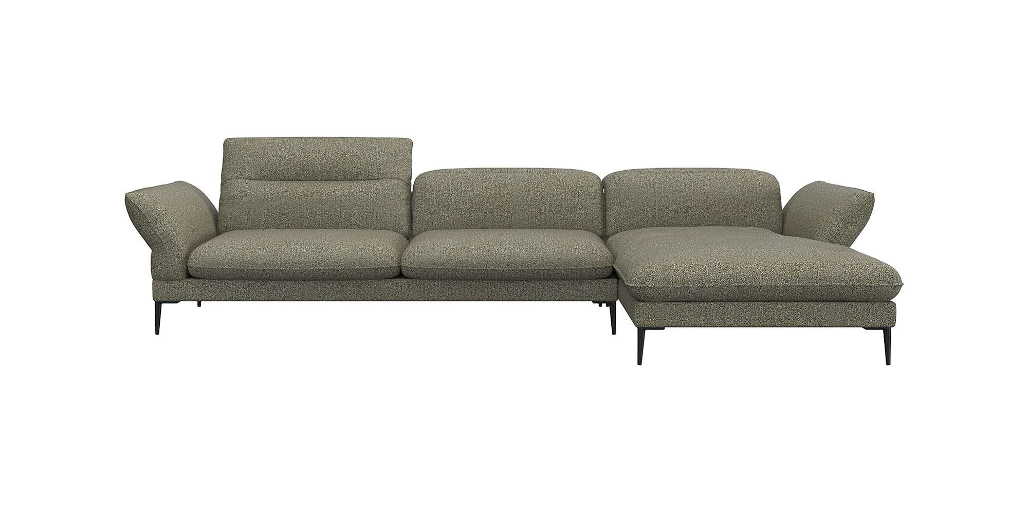 FLEXLUX Ecksofa »Salino, Funktionssofa mit Recamiere, Relaxsofa, Ecksofa«, Sofa mit Arm- und Kopfteil-Verstellungen, Kaltschaum & Stahl-Wellen