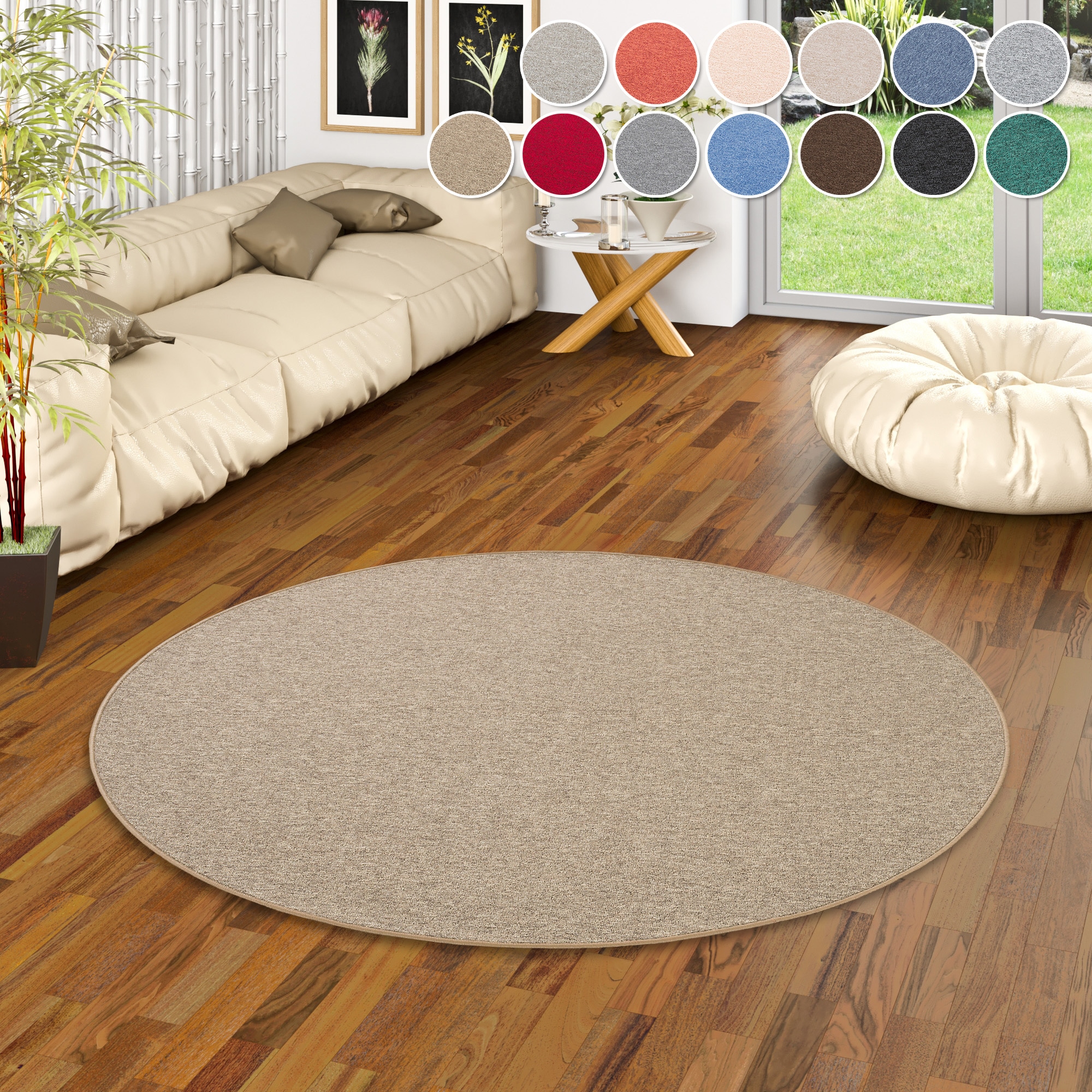 my home Teppich »Fortis, Schlinge, Made in Netherlands«, rund, 5 mm Höhe, U günstig online kaufen