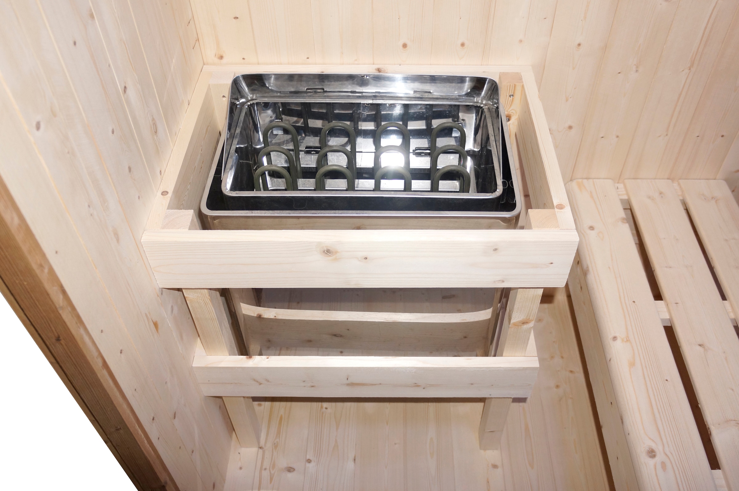 Sanotechnik Sauna »»LAHTI« Außensauna mit Infrarotkabine«, geeignet für 6 Personen, Fichetnholz