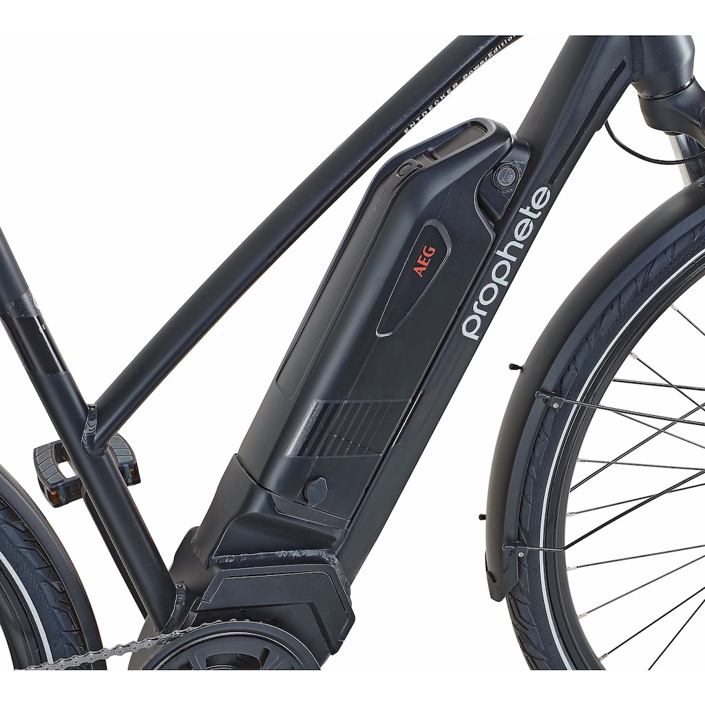 Prophete E-Bike »Entdecker PowerEdition«, 10 Gang, Shimano, Deore, Mittelmotor 250 W, (mit Seitentasche)