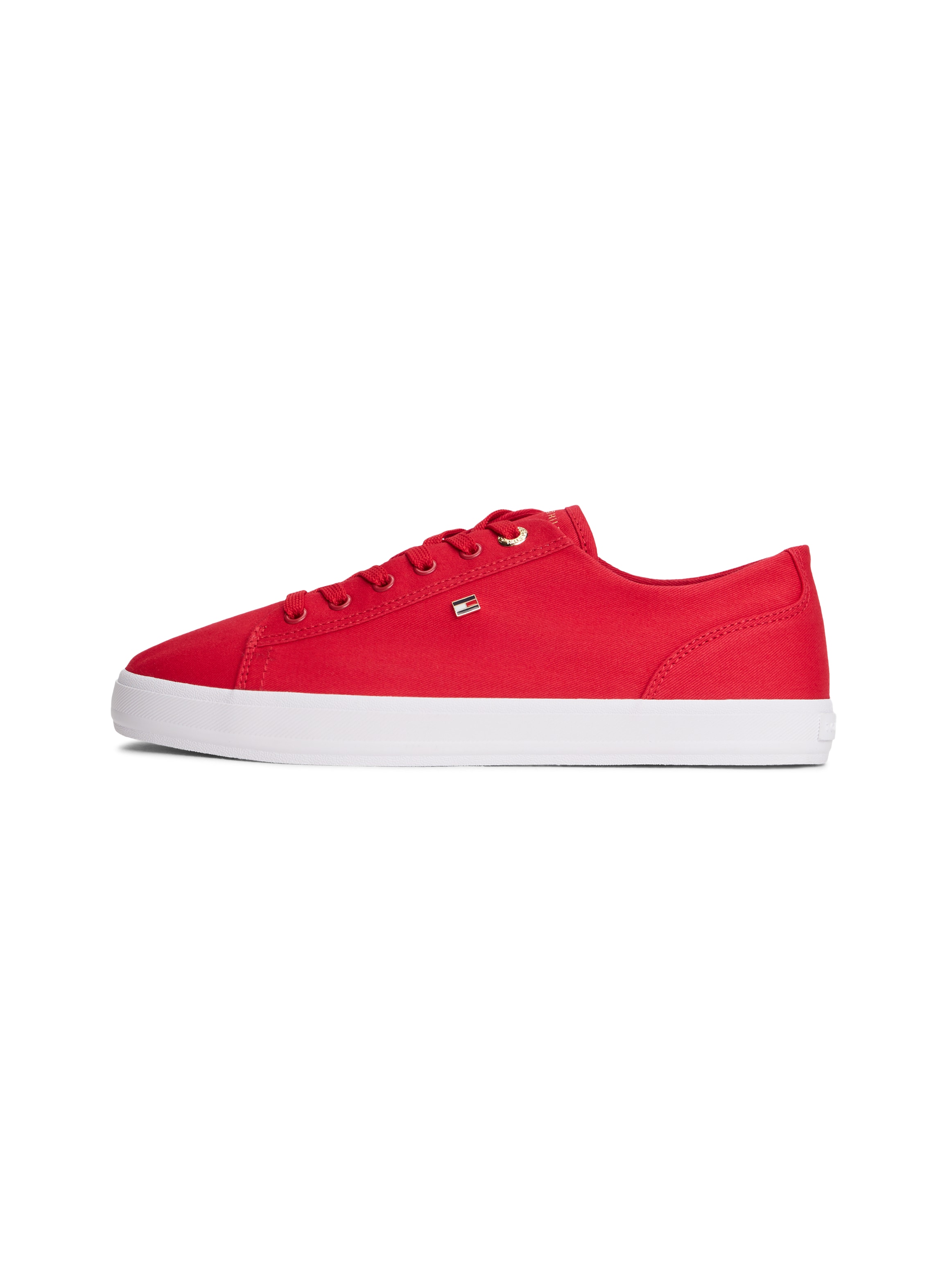 Tommy Hilfiger Plateausneaker »TH FOXING SNEAKER CANVAS«  Freizeitschuh, Halbschuh, Schnürer mit Logostickerei - schmale Form