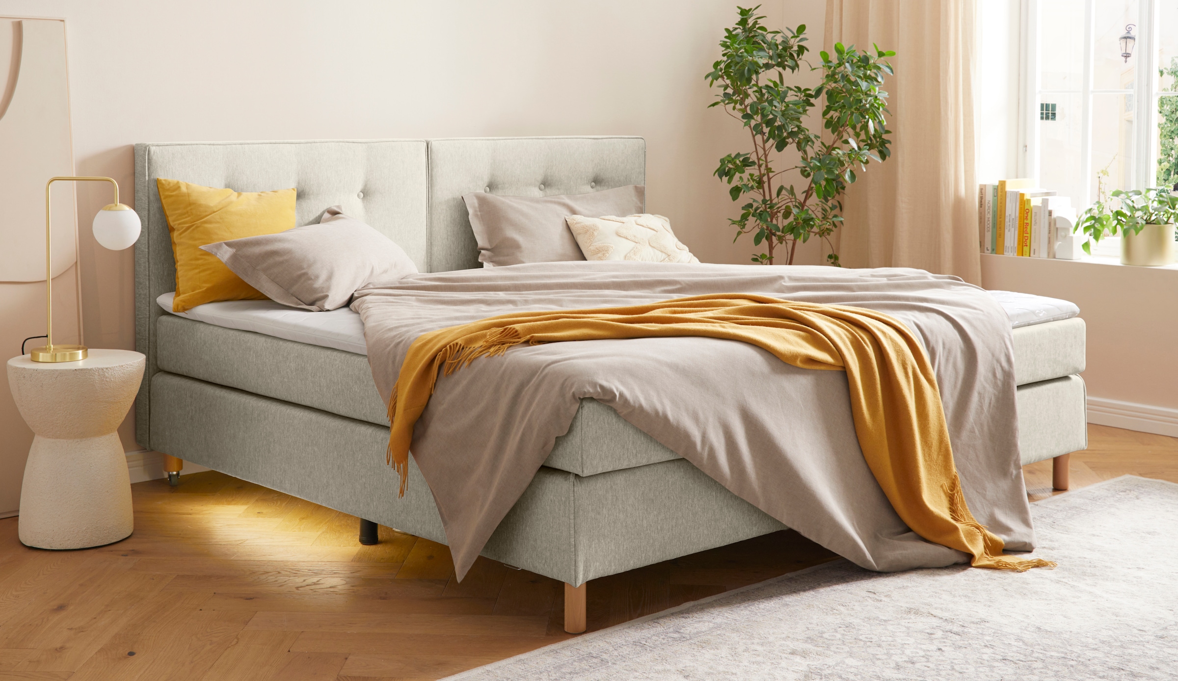 Home affaire Boxspringbett »Heimatblick 100x200cm beliebig erweiterbar zu Doppel- und Familienbett«, Einzelbett, Hotelbett erhältlich in H2,H3 & H4