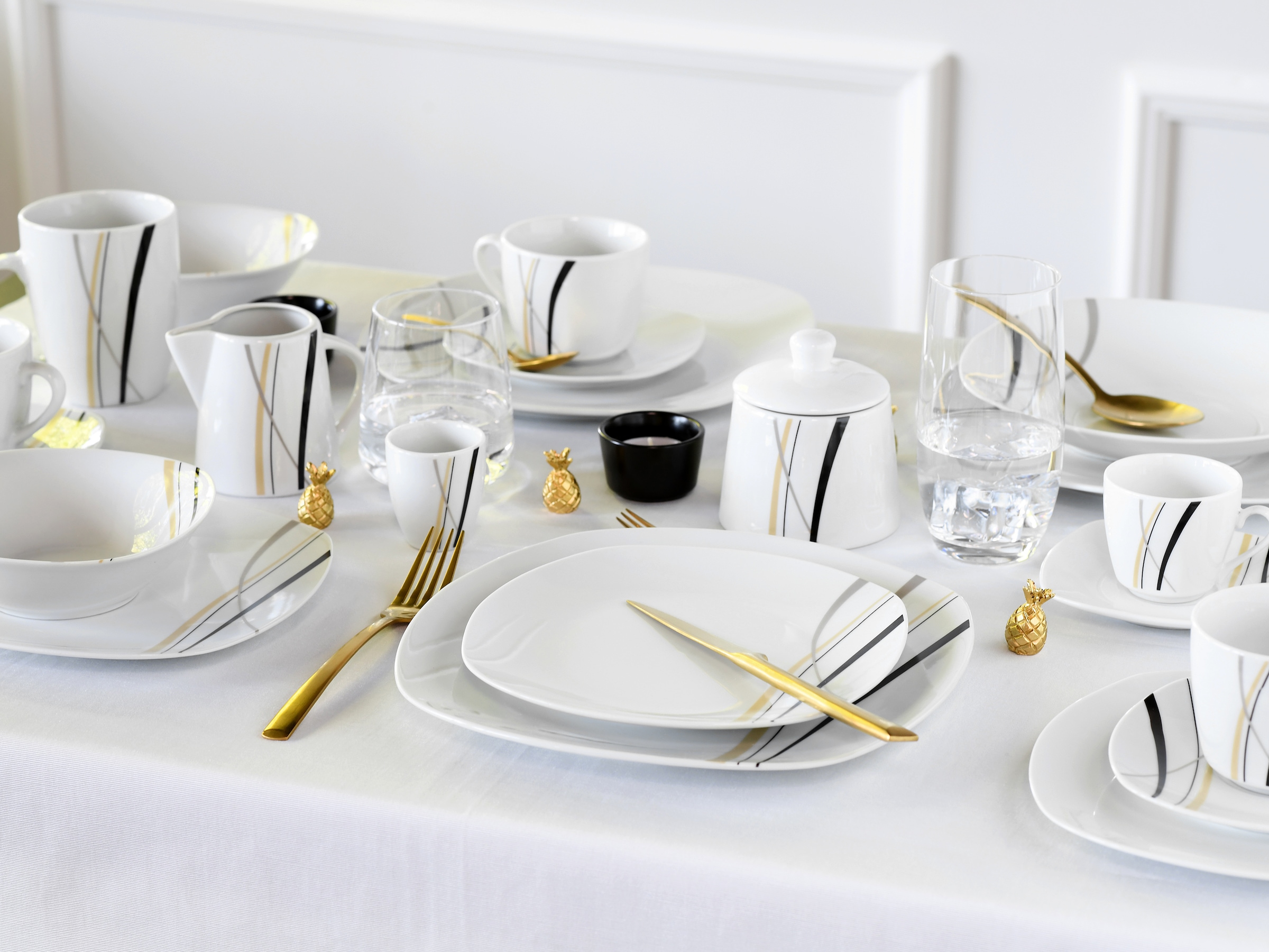 CreaTable Kombiservice »Square City Line, Kombi-Service 62-tlg«, (Set, 62 tlg.), Moderner Urban Style